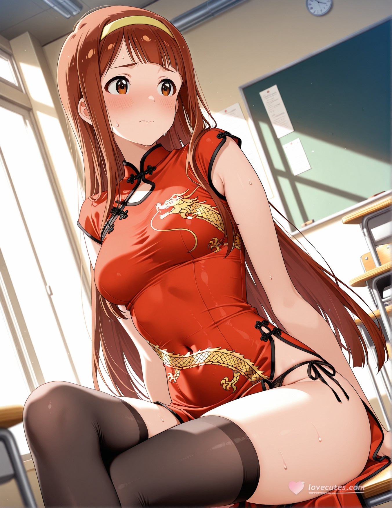 AI Generated Anime Girl - 偶像大师 田中琴叶：学生装紧身衣露穴 193P