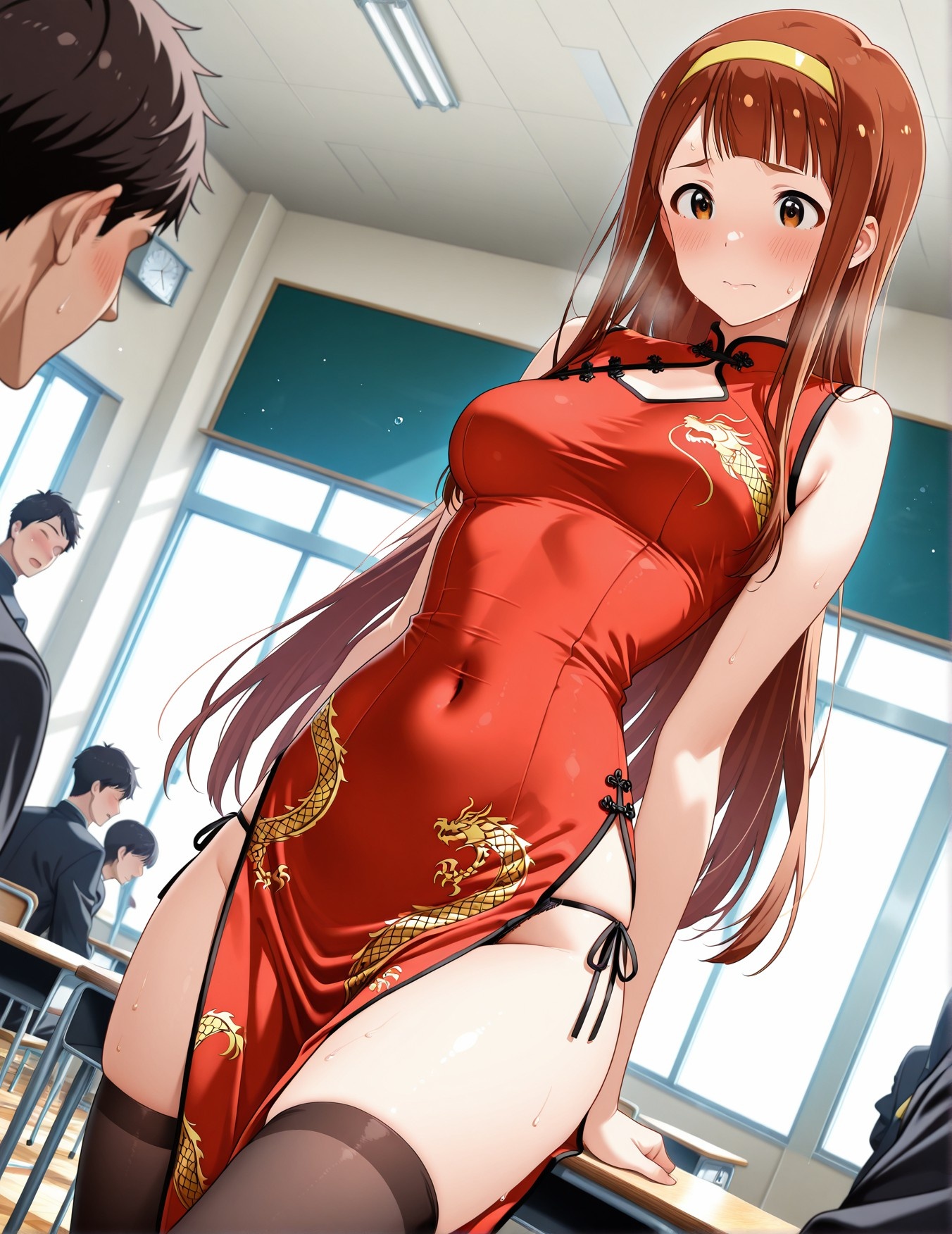 AI Generated Anime Girl - 偶像大师 田中琴叶：学生装紧身衣露穴 193P