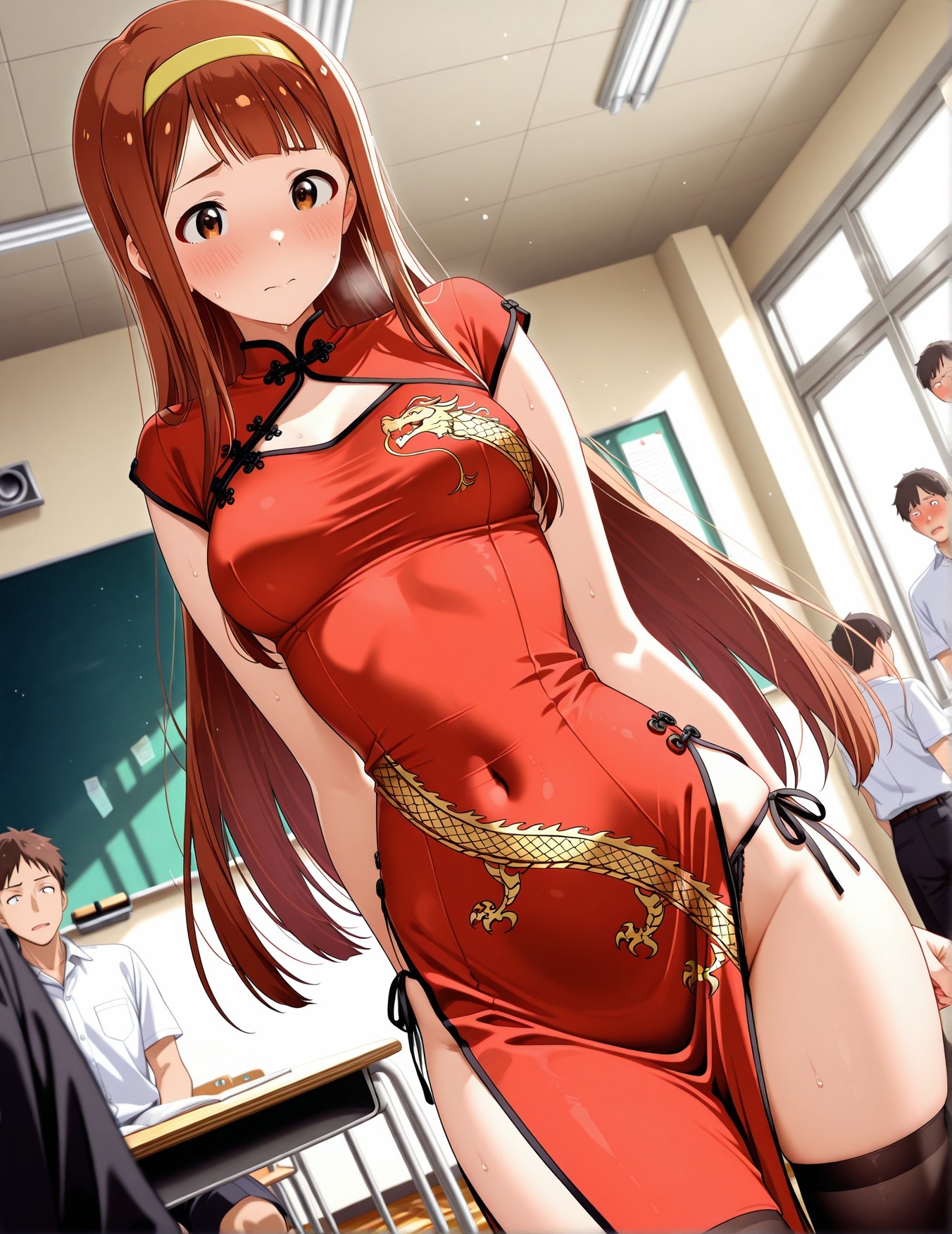 AI Generated Anime Girl - 偶像大师 田中琴叶：学生装紧身衣露穴 193P
