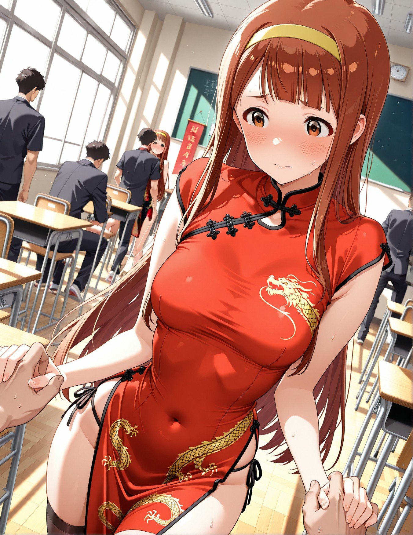 AI Generated Anime Girl - 偶像大师 田中琴叶：学生装紧身衣露穴 193P
