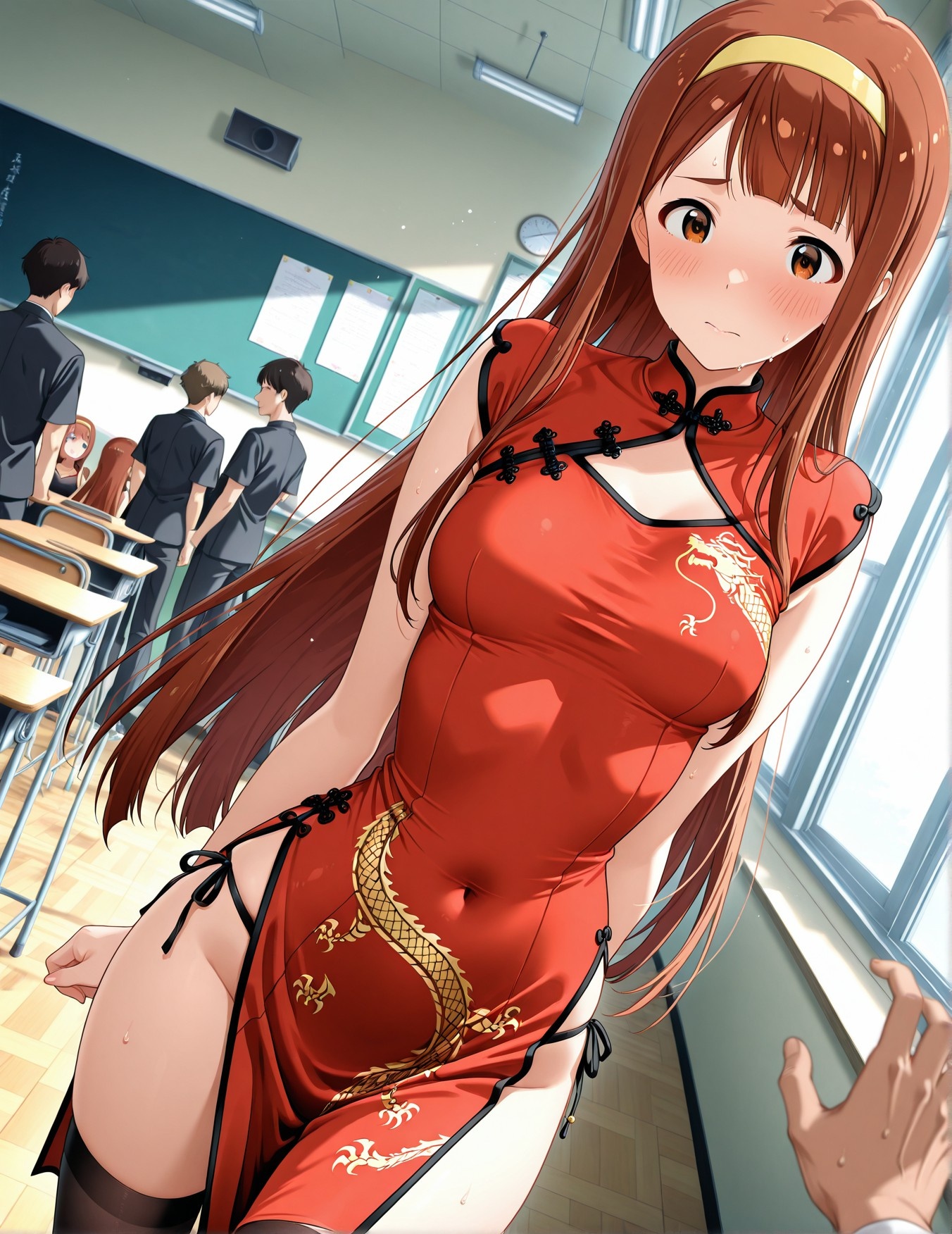 AI Generated Anime Girl - 偶像大师 田中琴叶：学生装紧身衣露穴 193P