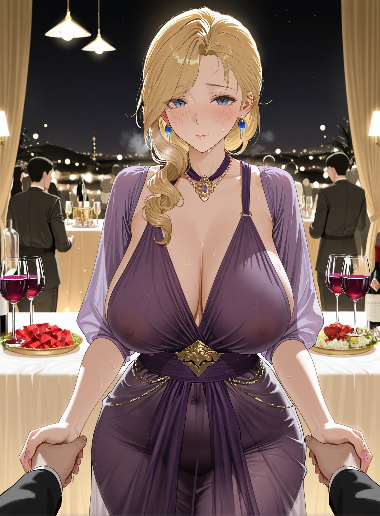 AI Generated Anime Girl - Azur Lane Hood: Evening Dress, Busty Exposed, Black Stockings & Heels, 312P