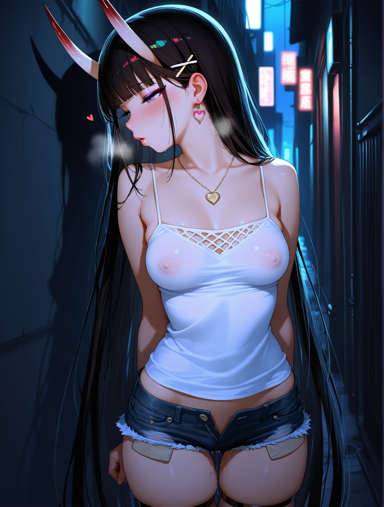 AI生成的動漫女孩 - 碧藍航線 能代站街：白背心熱褲巨乳翹臀 道具挑逗 254P