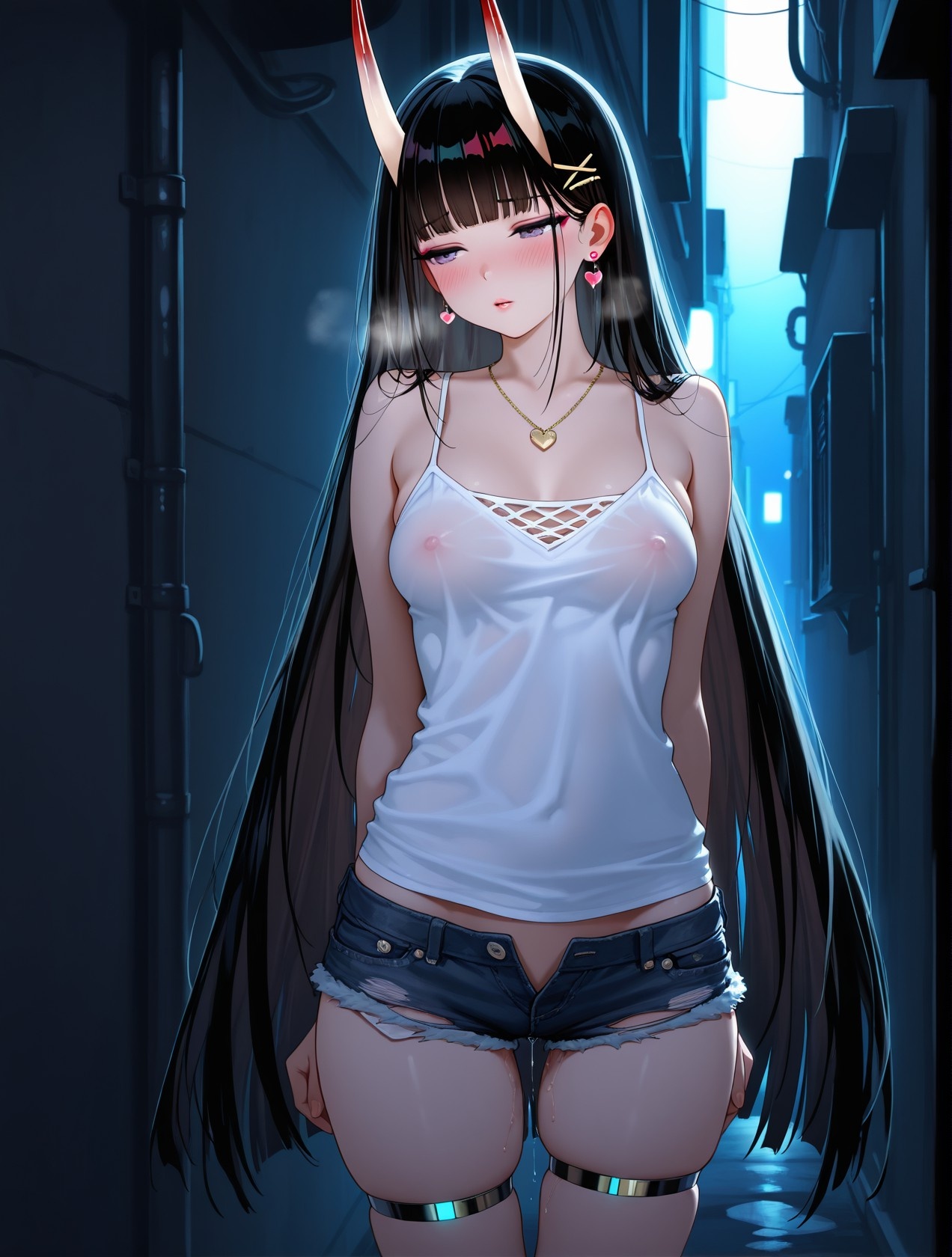 AI生成的動漫女孩 - 碧藍航線 能代站街：白背心熱褲巨乳翹臀 道具挑逗 254P