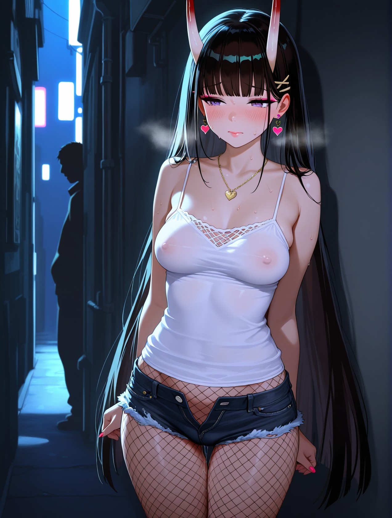 AI Generated Anime Girl - 碧蓝航线 能代站街：白背心热裤巨乳翘臀 道具挑逗 254P