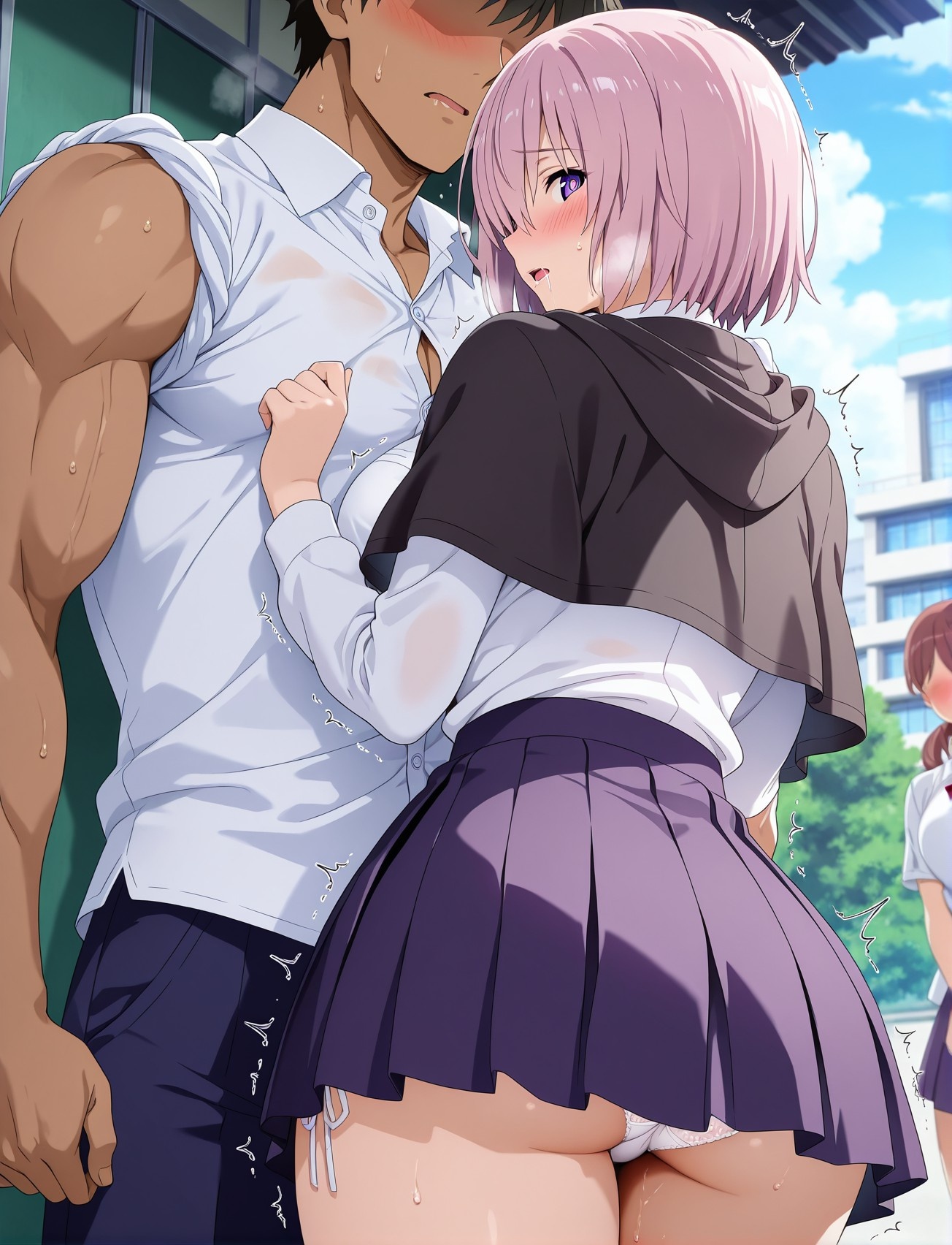 Cô Gái Anime Tạo Bởi AI - Fate·Grand Order 玛修·基列莱特: Bộ Đồng Phục Học Sinh Gợi Cảm 107P