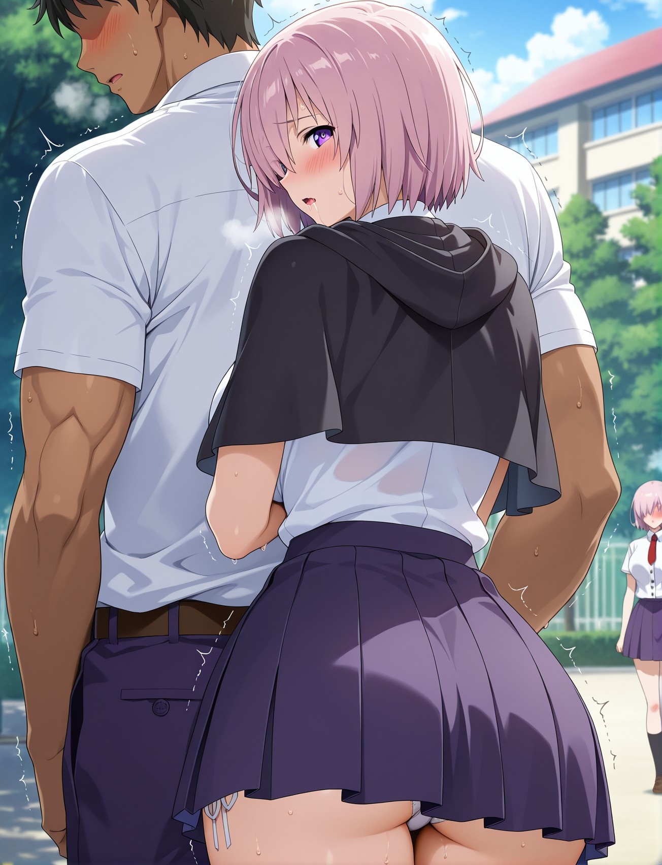 Cô Gái Anime Tạo Bởi AI - Fate·Grand Order 玛修·基列莱特: Bộ Đồng Phục Học Sinh Gợi Cảm 107P