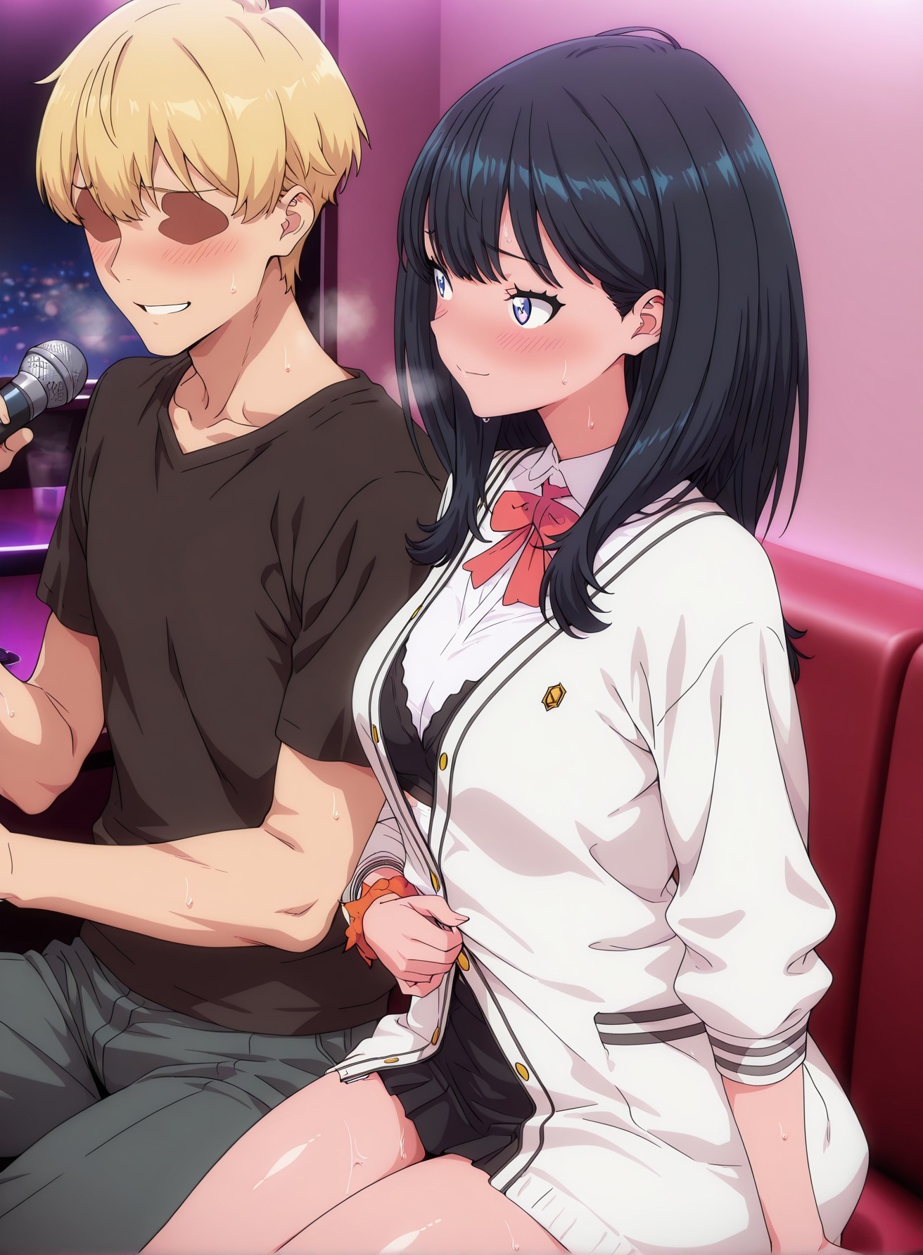 AI Generated Anime Girl - SSSS.GRIDMAN Rikka Takarada: Student Outfit Bodysuit Reveal 177P