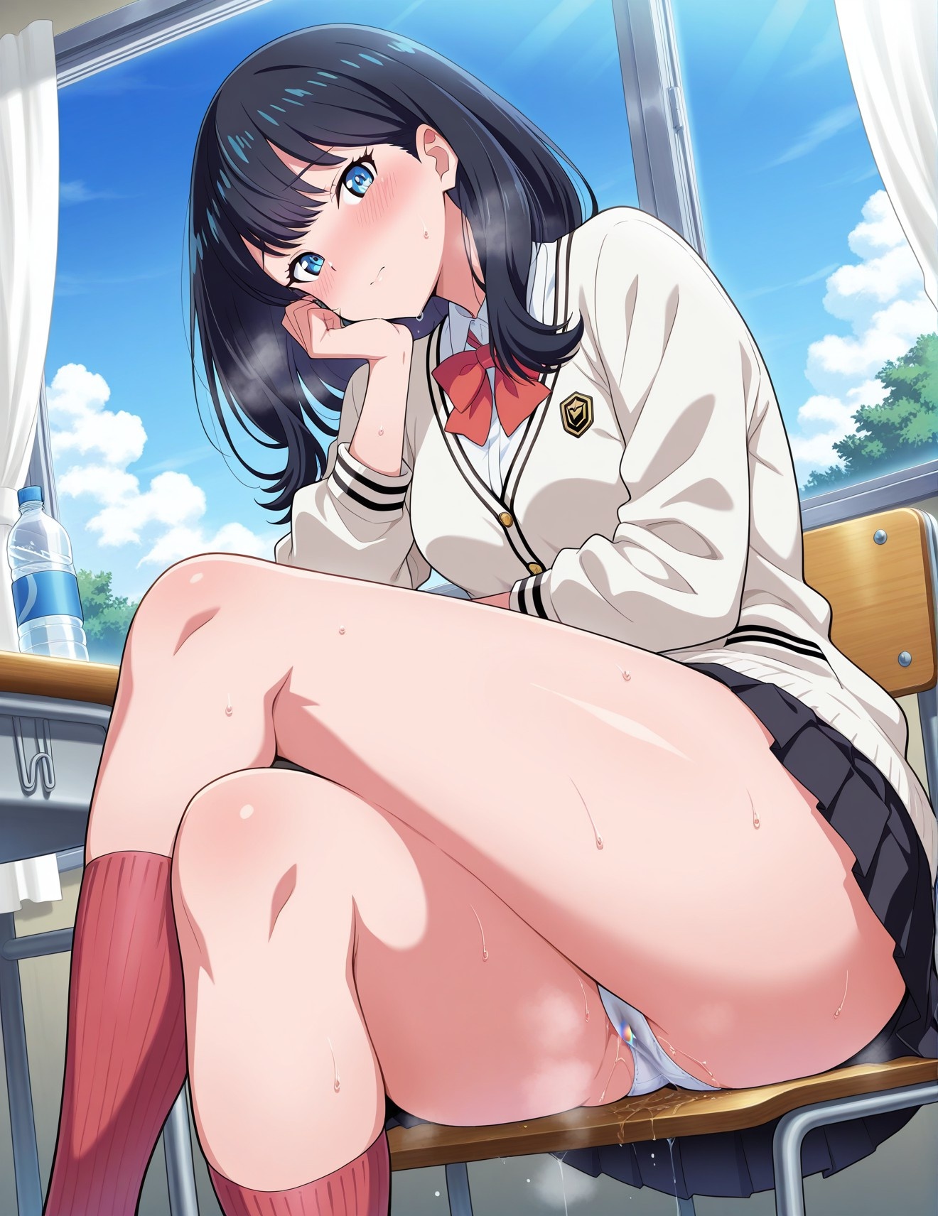 'Anime Girl Tạo Bởi AI - SSSS.GRIDMAN 宝多六花: Áo Học Sinh Lót Ren 252P'