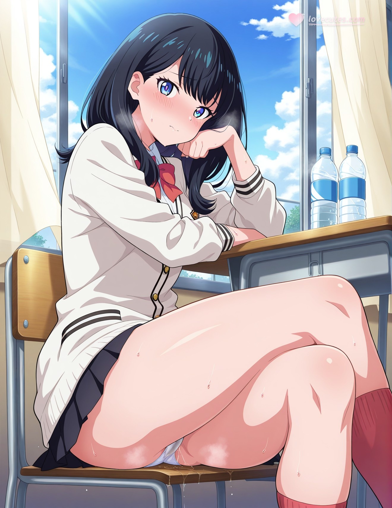 AI Generated Anime Girl - SSSS.GRIDMAN 宝多六花：学生装蕾丝内衣露穴 252P