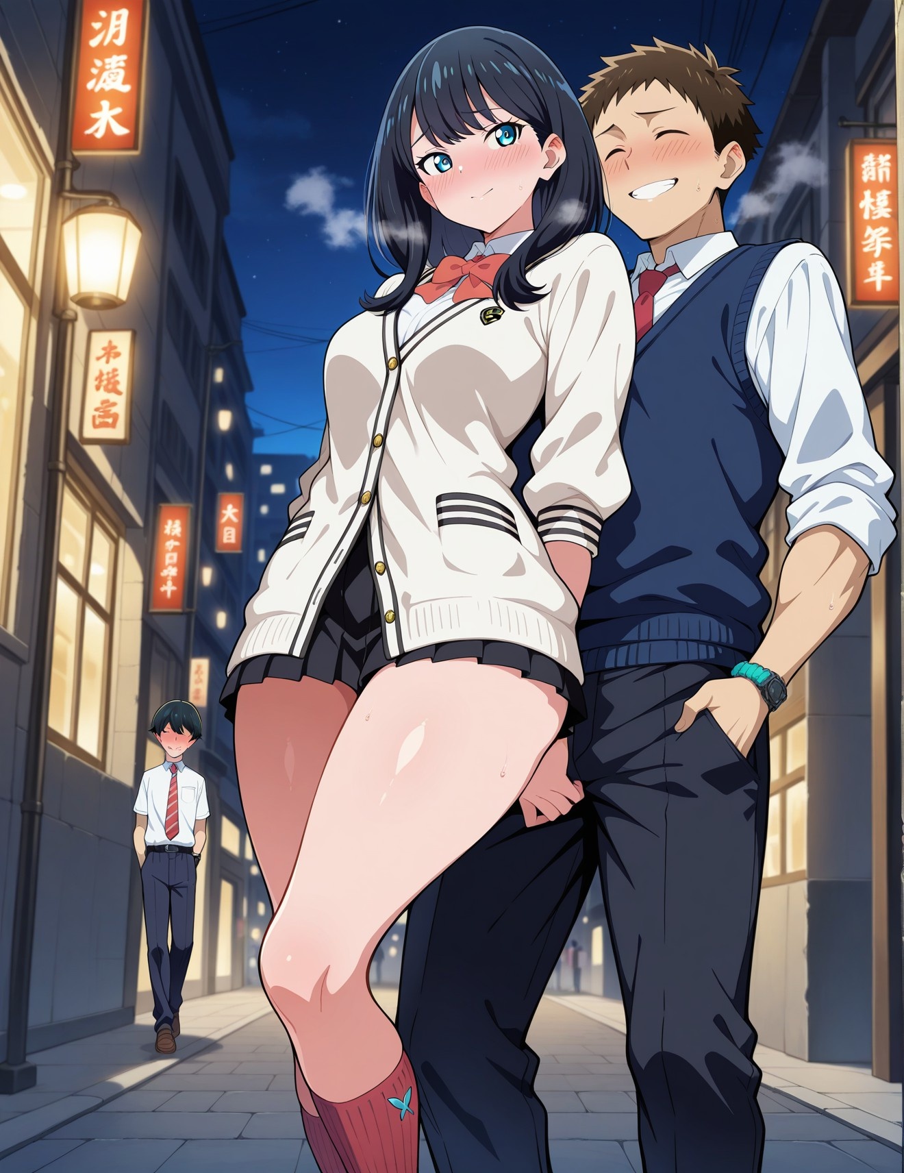 AI Generated Anime Girl - SSSS.GRIDMAN 宝多六花：学生装蕾丝内衣露穴 252P