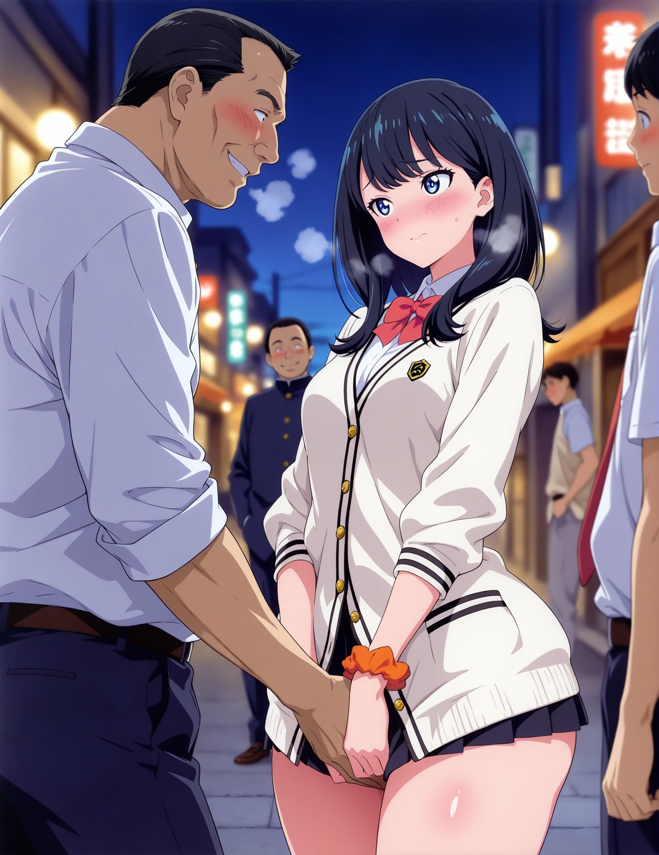 AI Generated Anime Girl - SSSS.GRIDMAN 宝多六花：学生装蕾丝内衣露穴 252P