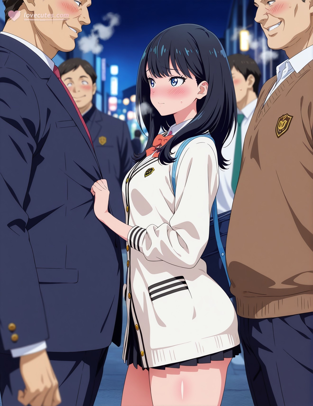 AI Generated Anime Girl - SSSS.GRIDMAN 宝多六花：学生装蕾丝内衣露穴 252P