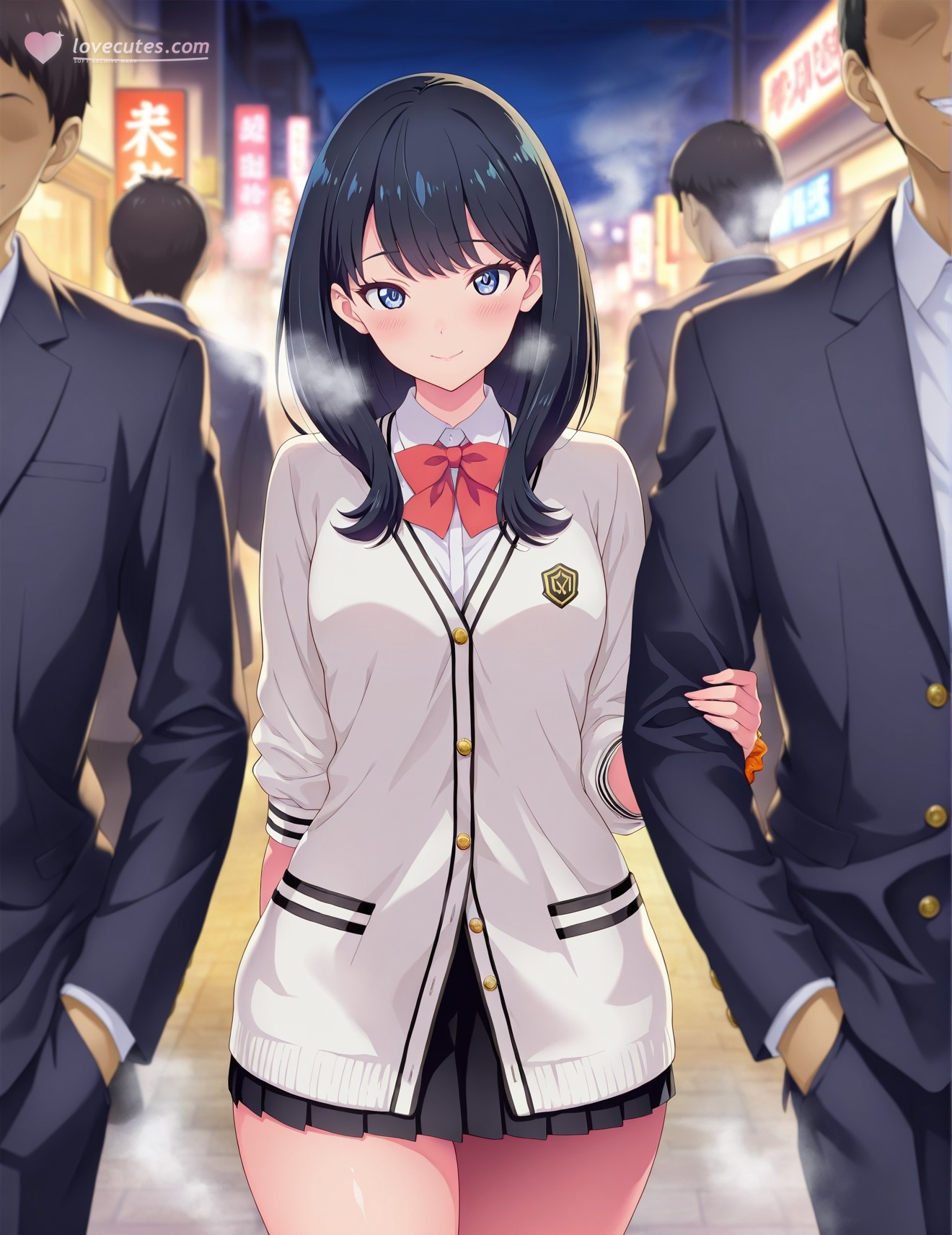 'Anime Girl Tạo Bởi AI - SSSS.GRIDMAN 宝多六花: Áo Học Sinh Lót Ren 252P'