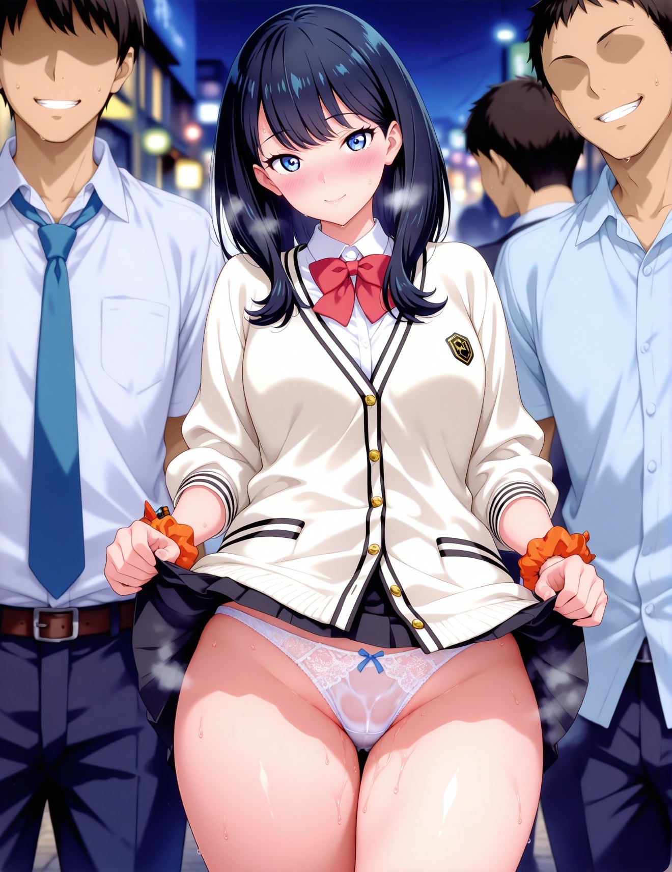 AI Generated Anime Girl - SSSS.GRIDMAN 宝多六花：学生装蕾丝内衣露穴 252P