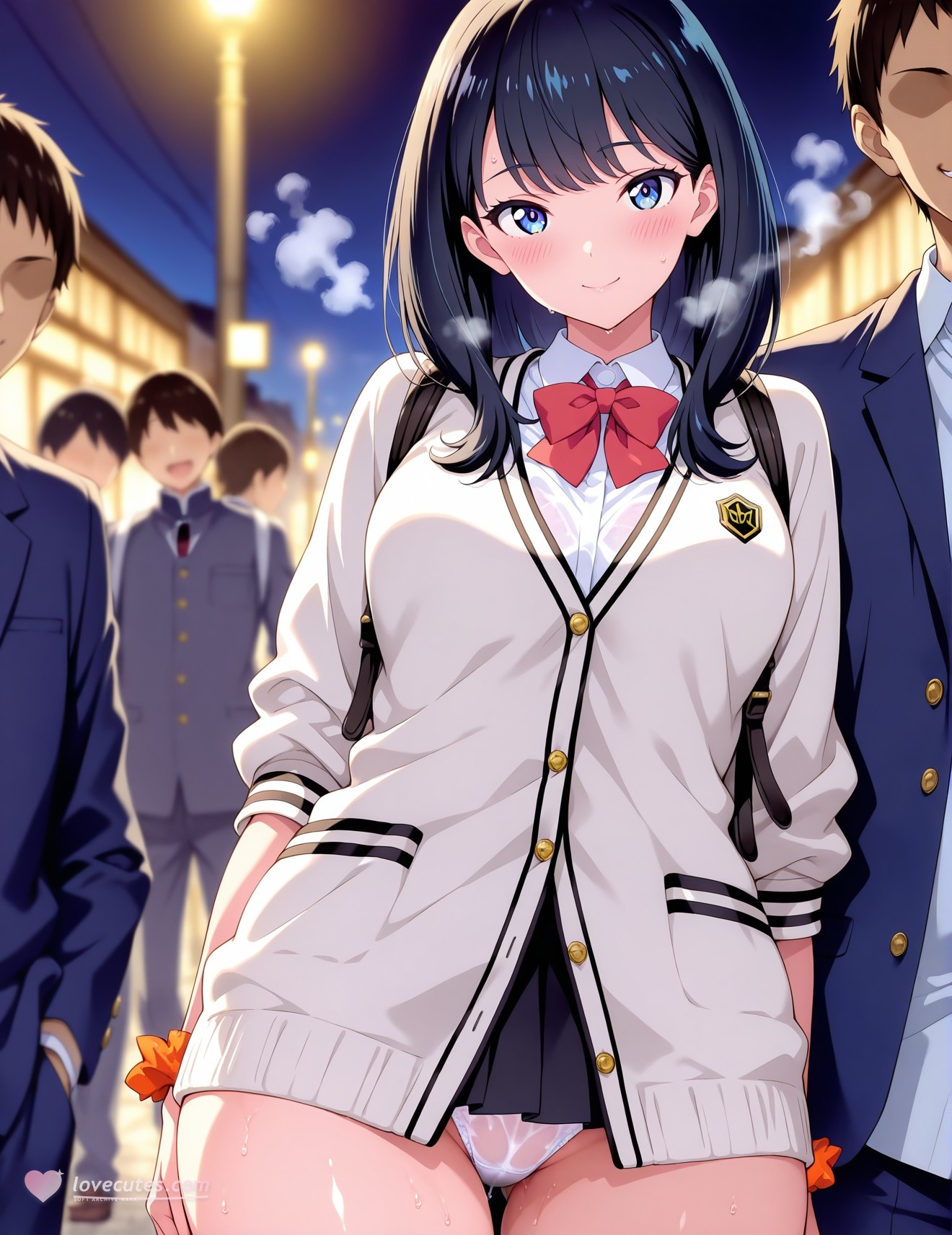 AI Generated Anime Girl - SSSS.GRIDMAN 宝多六花：学生装蕾丝内衣露穴 252P