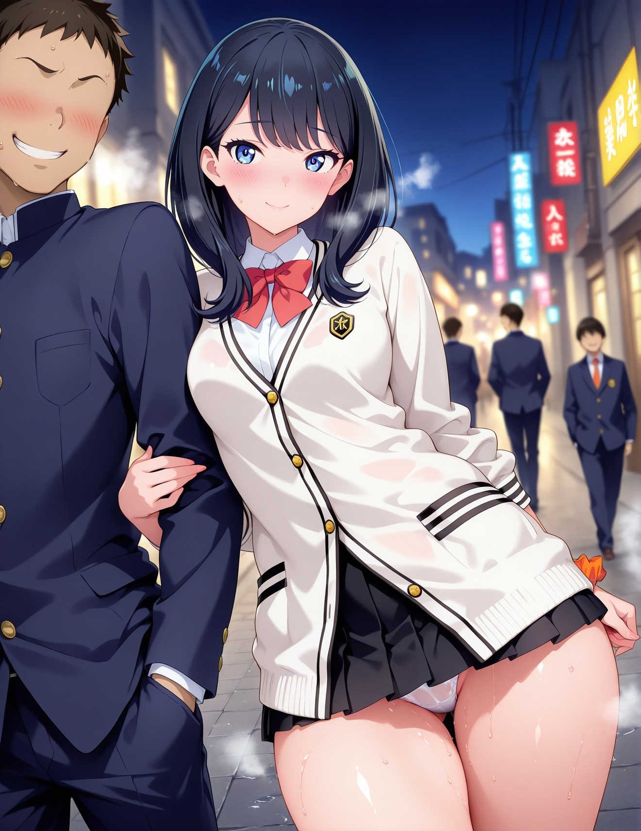 AI Generated Anime Girl - SSSS.GRIDMAN 宝多六花：学生装蕾丝内衣露穴 252P