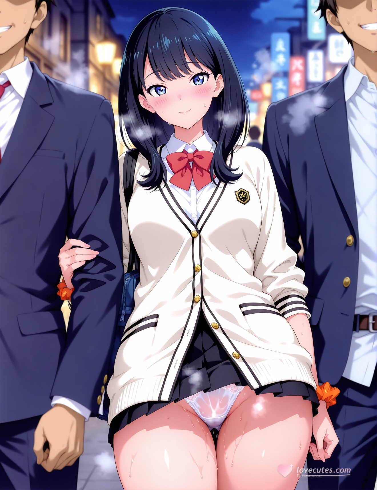 AI Generated Anime Girl - SSSS.GRIDMAN 宝多六花：学生装蕾丝内衣露穴 252P