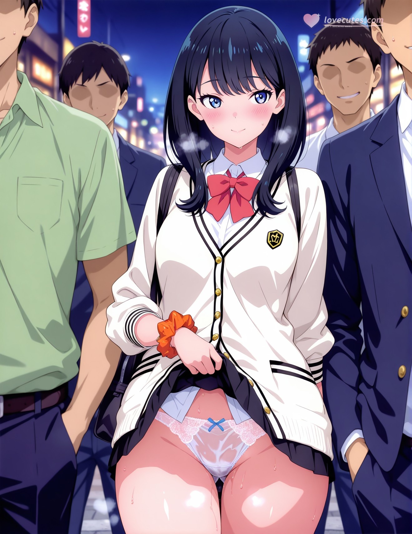 AI Generated Anime Girl - SSSS.GRIDMAN 宝多六花：学生装蕾丝内衣露穴 252P