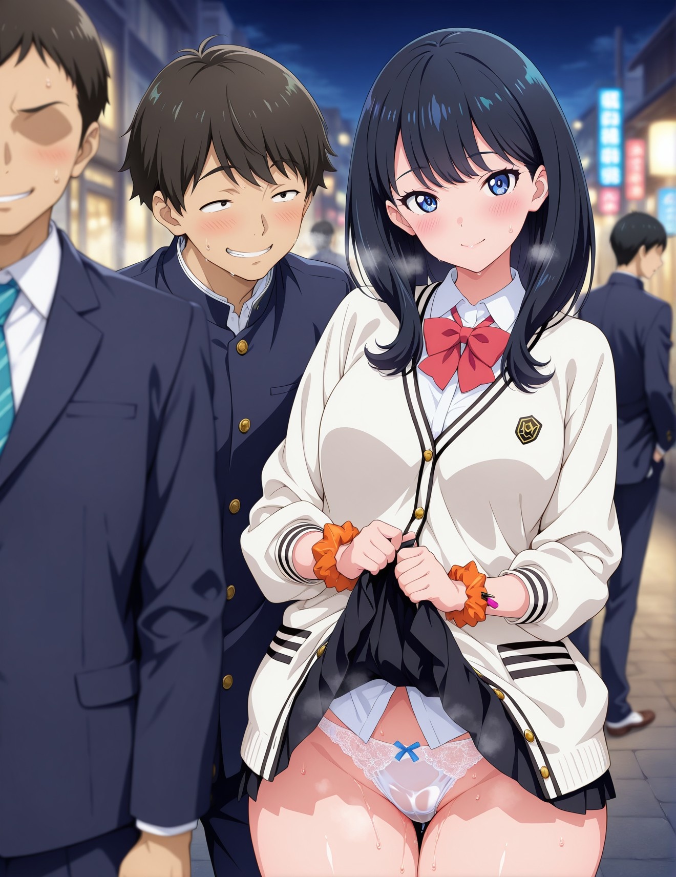 AI Generated Anime Girl - SSSS.GRIDMAN 宝多六花：学生装蕾丝内衣露穴 252P