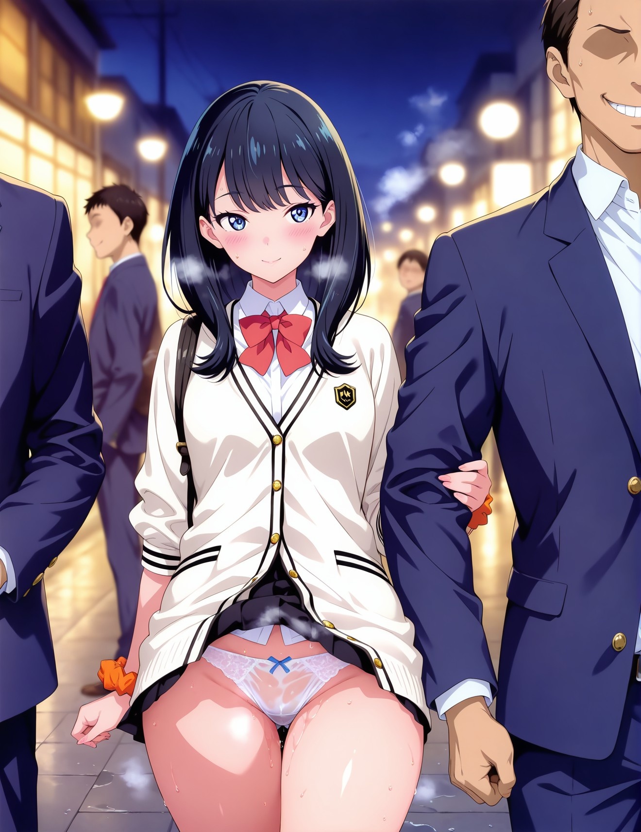AI Generated Anime Girl - SSSS.GRIDMAN 宝多六花：学生装蕾丝内衣露穴 252P