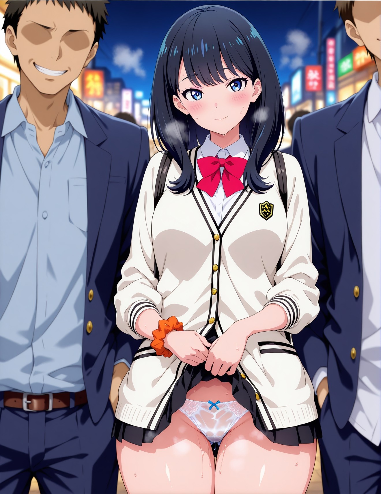 AI Generated Anime Girl - SSSS.GRIDMAN 宝多六花：学生装蕾丝内衣露穴 252P