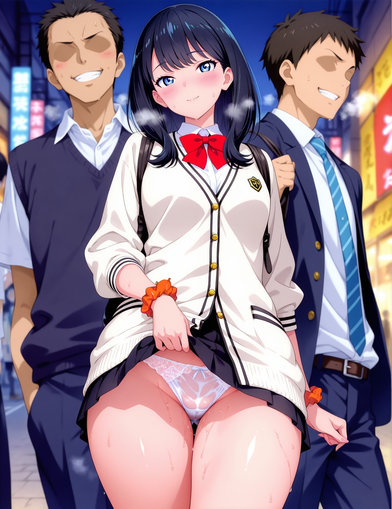 AI Generated Anime Girl - SSSS.GRIDMAN 宝多六花：学生装蕾丝内衣露穴 252P