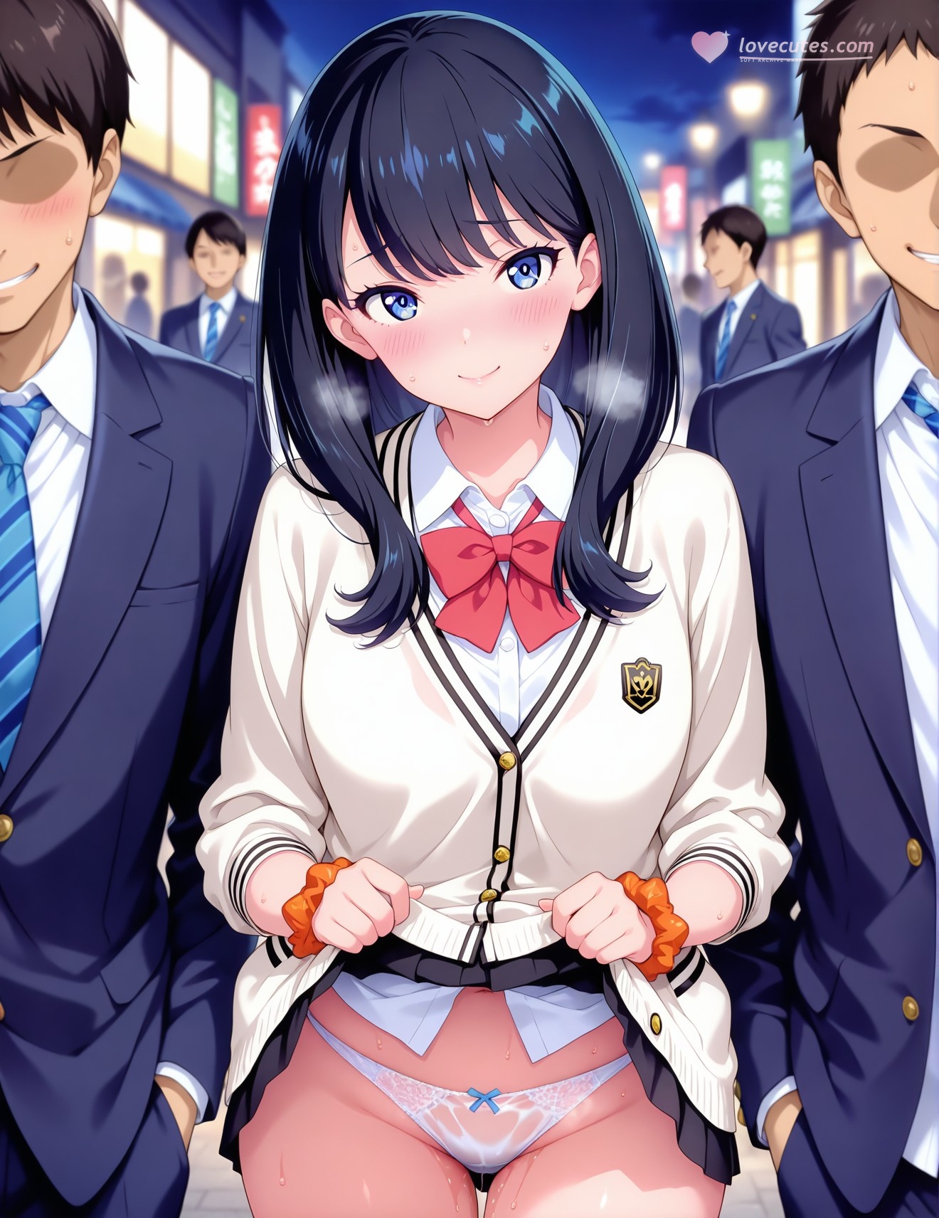 AI Generated Anime Girl - SSSS.GRIDMAN 宝多六花：学生装蕾丝内衣露穴 252P