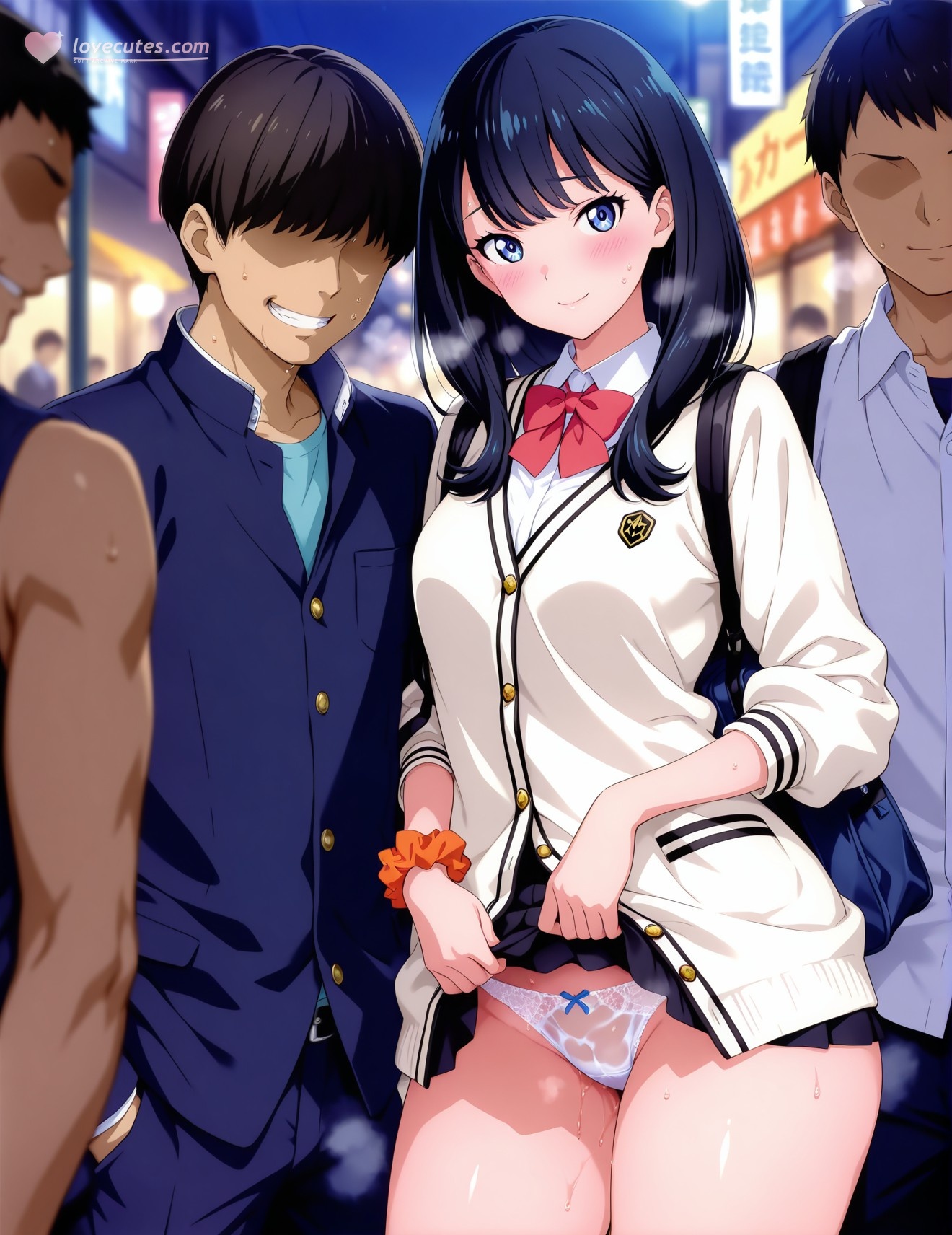 AI Generated Anime Girl - SSSS.GRIDMAN 宝多六花：学生装蕾丝内衣露穴 252P
