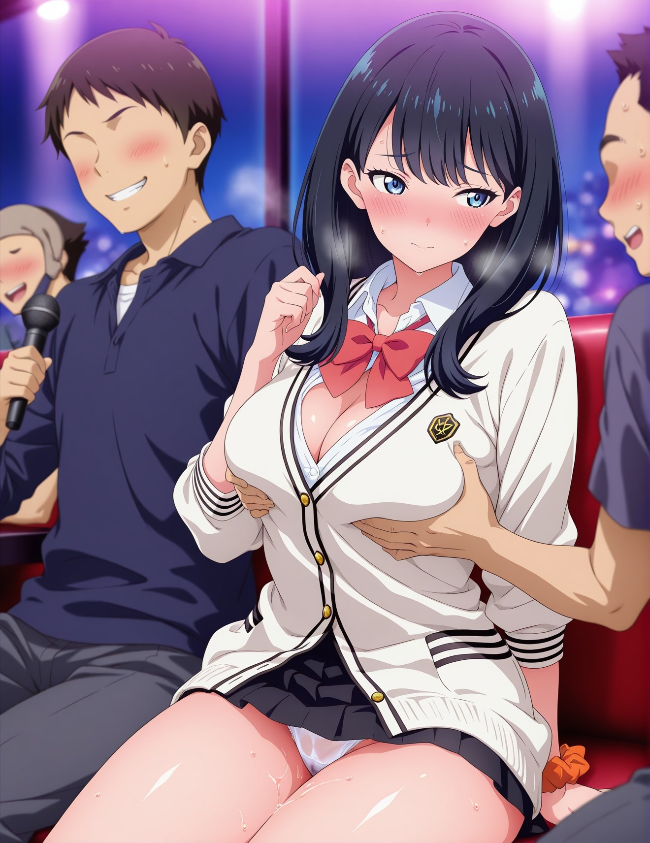 AI Generated Anime Girl - SSSS.GRIDMAN 宝多六花：学生装蕾丝内衣露穴 252P