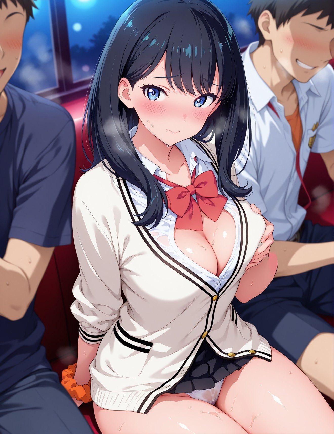 AI Generated Anime Girl - SSSS.GRIDMAN 宝多六花：学生装蕾丝内衣露穴 252P
