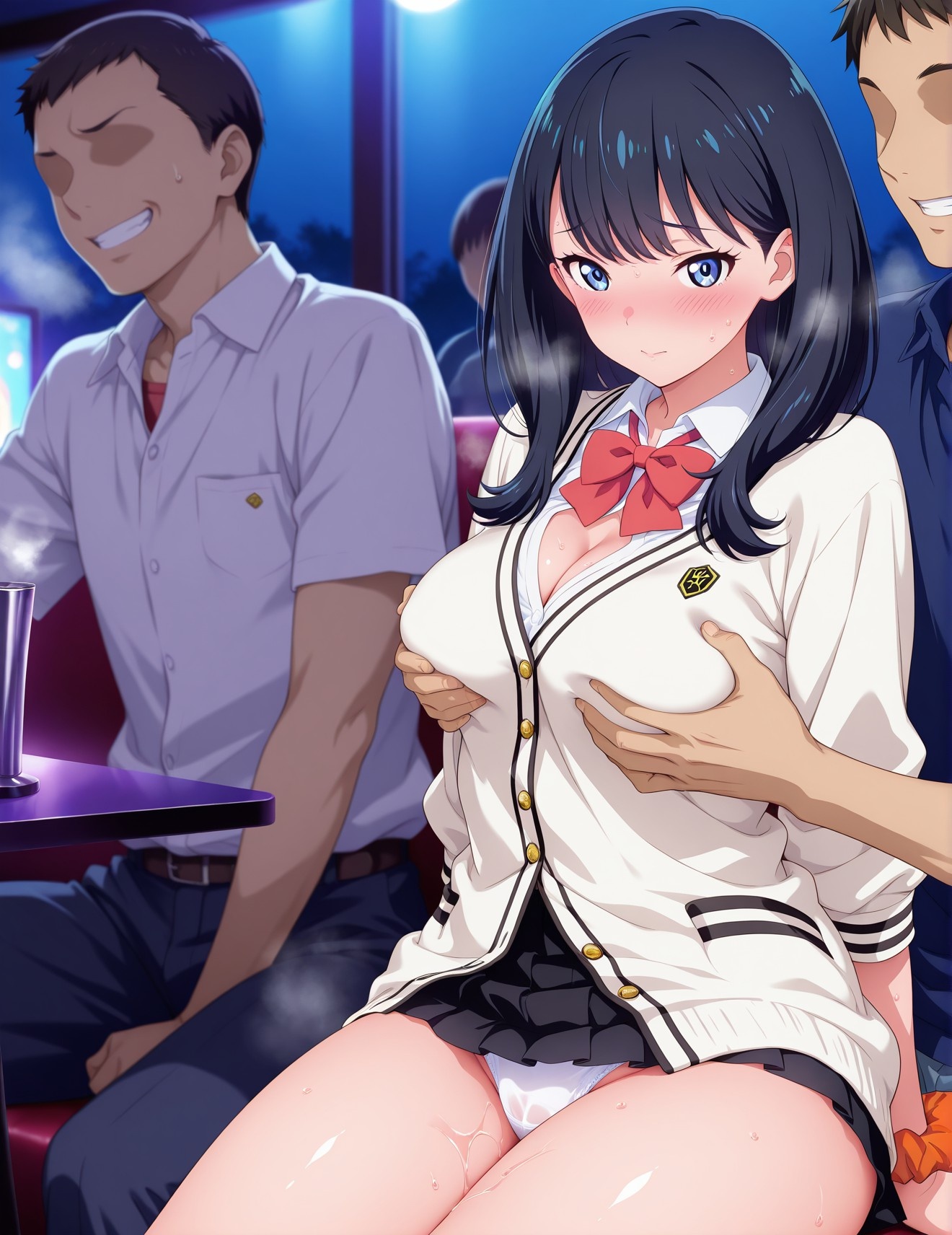 AI Generated Anime Girl - SSSS.GRIDMAN 宝多六花：学生装蕾丝内衣露穴 252P