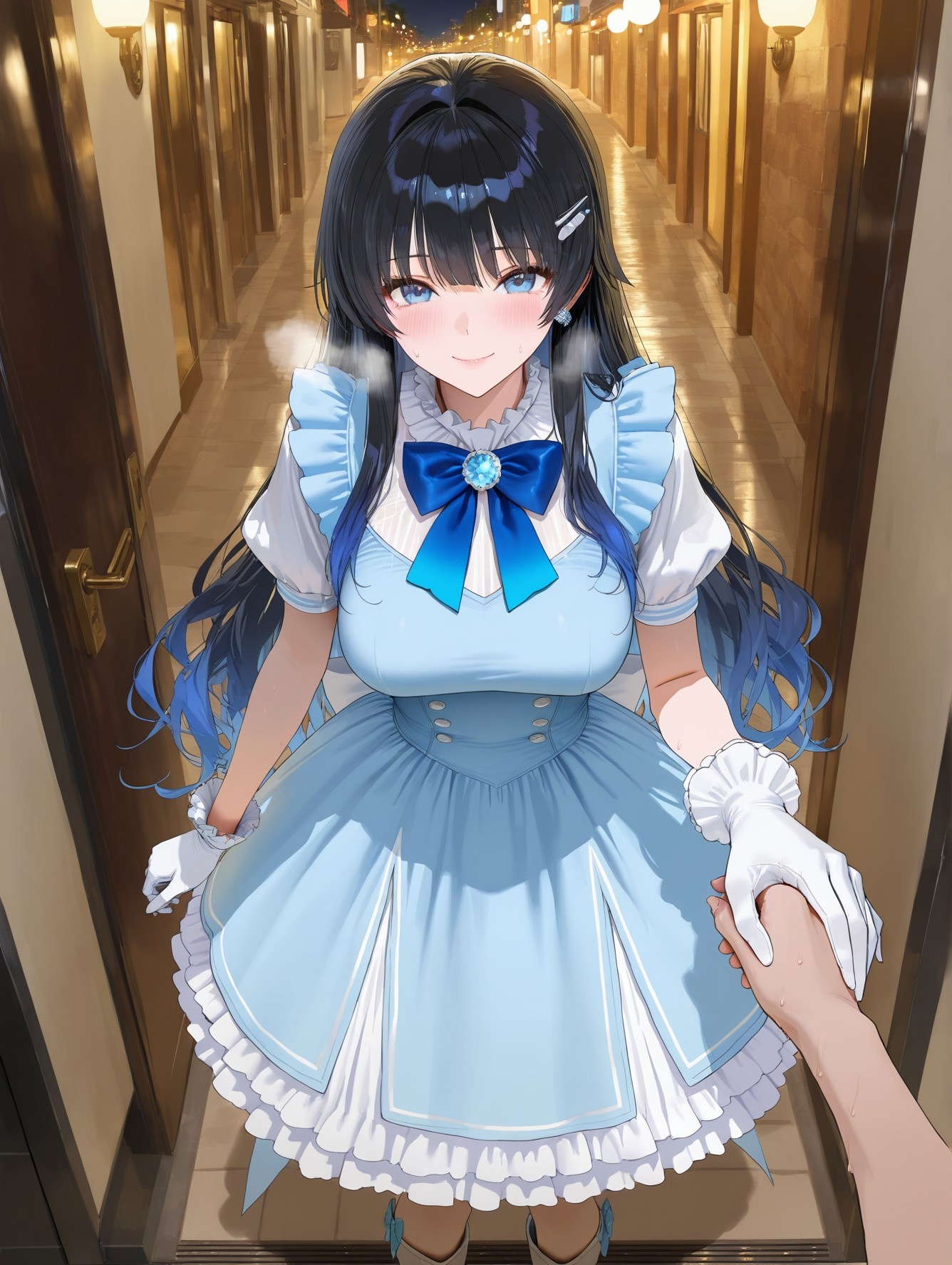 AI生成アニメ少女 - バーチャルYouTuber 七海うらら：黒ストッキングボディスーツ撮影164P