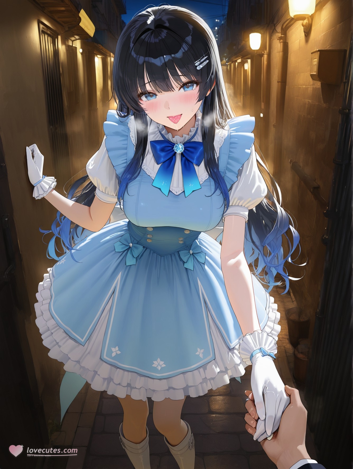 AI生成アニメ少女 - バーチャルYouTuber 七海うらら：黒ストッキングボディスーツ撮影164P