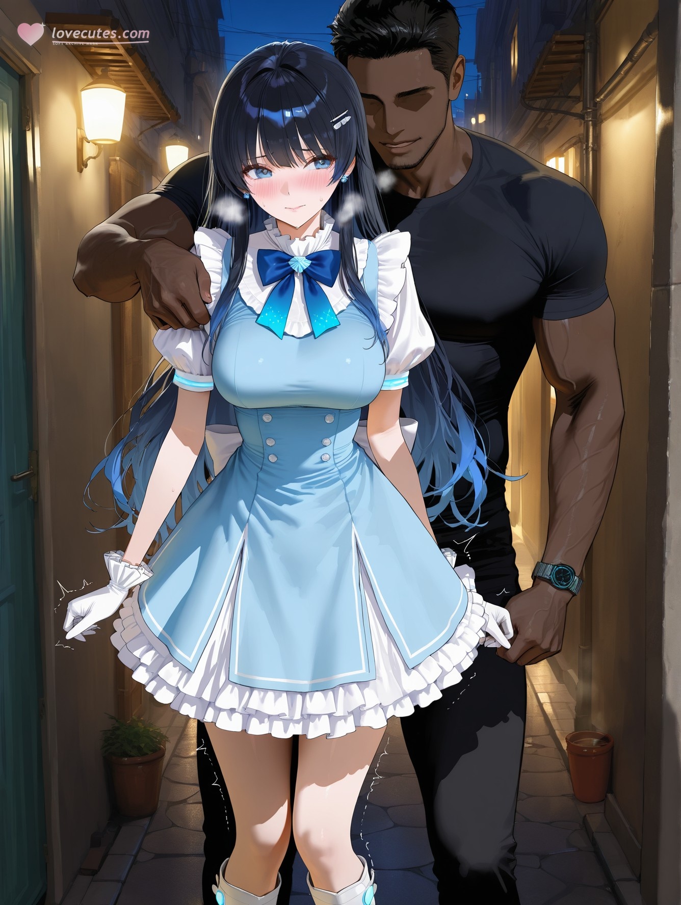 AI生成アニメ少女 - バーチャルYouTuber 七海うらら：黒ストッキングボディスーツ撮影164P