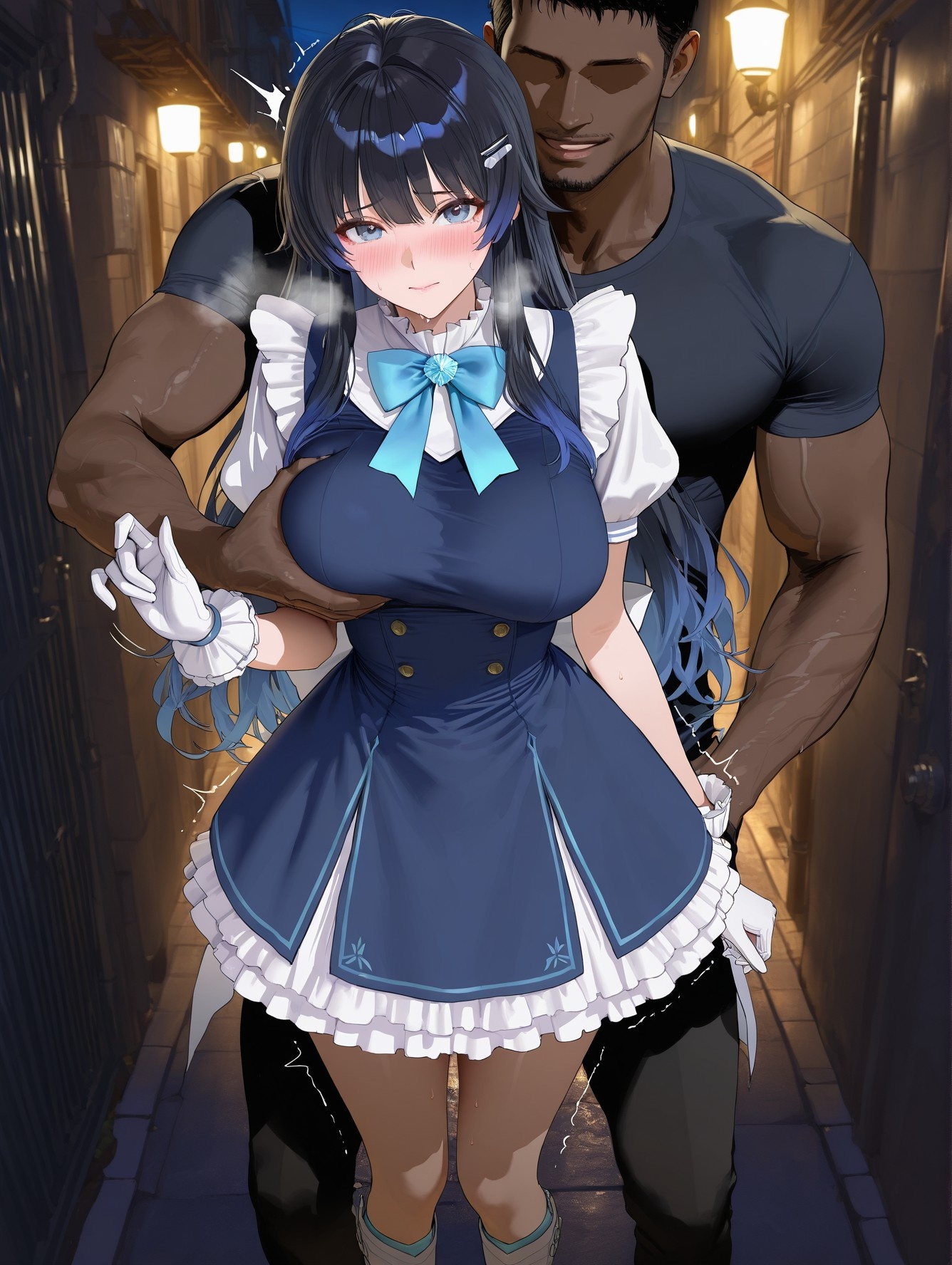 AI Generated Anime Girl - Virtual YouTuber 七海うらら：黑丝紧身衣床拍露穴 164P