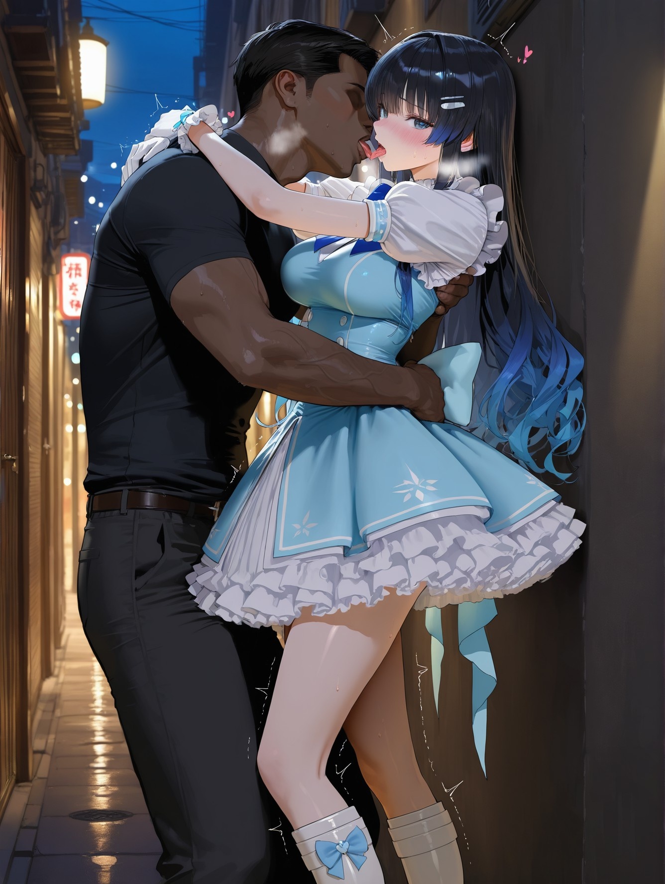 AI Generated Anime Girl - Virtual YouTuber 七海うらら：黑丝紧身衣床拍露穴 164P