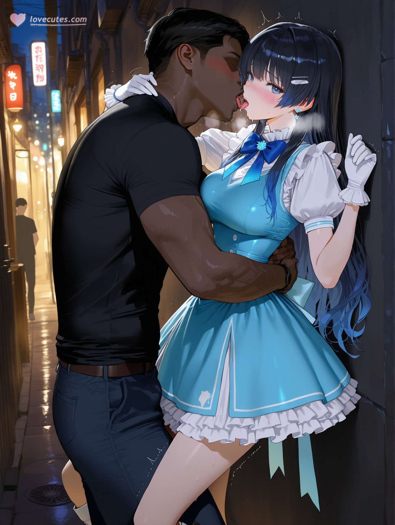 AI Generated Anime Girl - Virtual YouTuber 七海うらら：黑丝紧身衣床拍露穴 164P