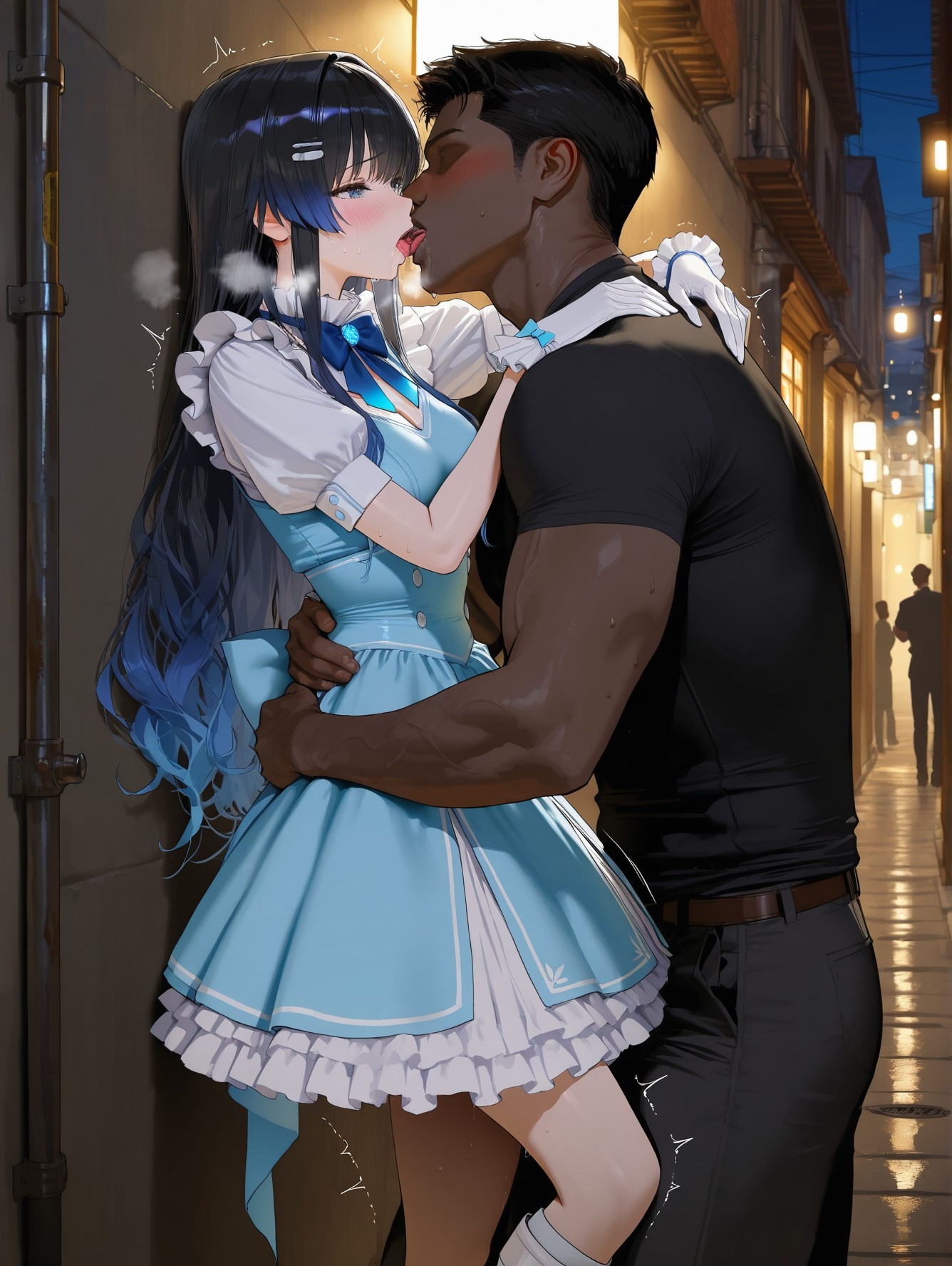 AI Generated Anime Girl - Virtual YouTuber 七海うらら：黑丝紧身衣床拍露穴 164P