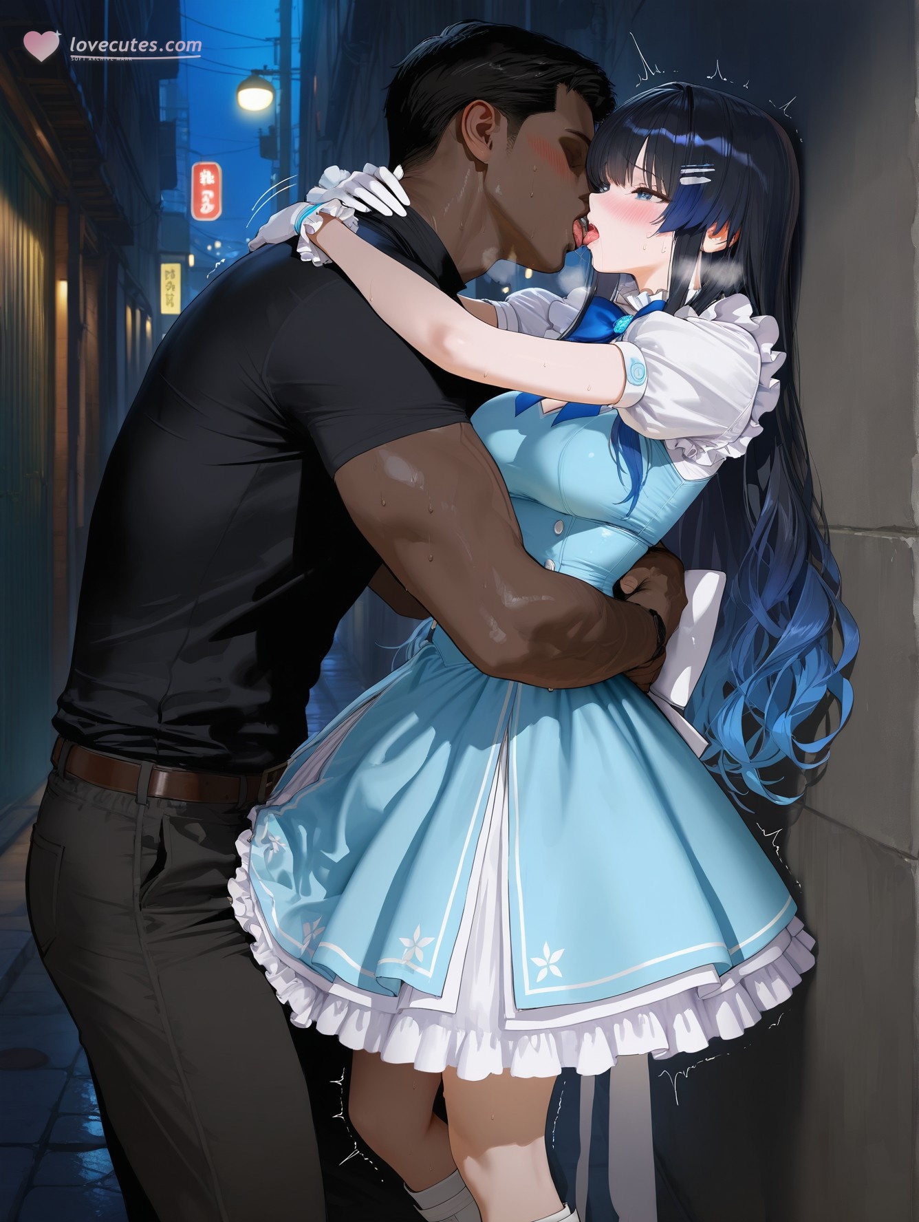 AI Generated Anime Girl - Virtual YouTuber 七海うらら：黑丝紧身衣床拍露穴 164P