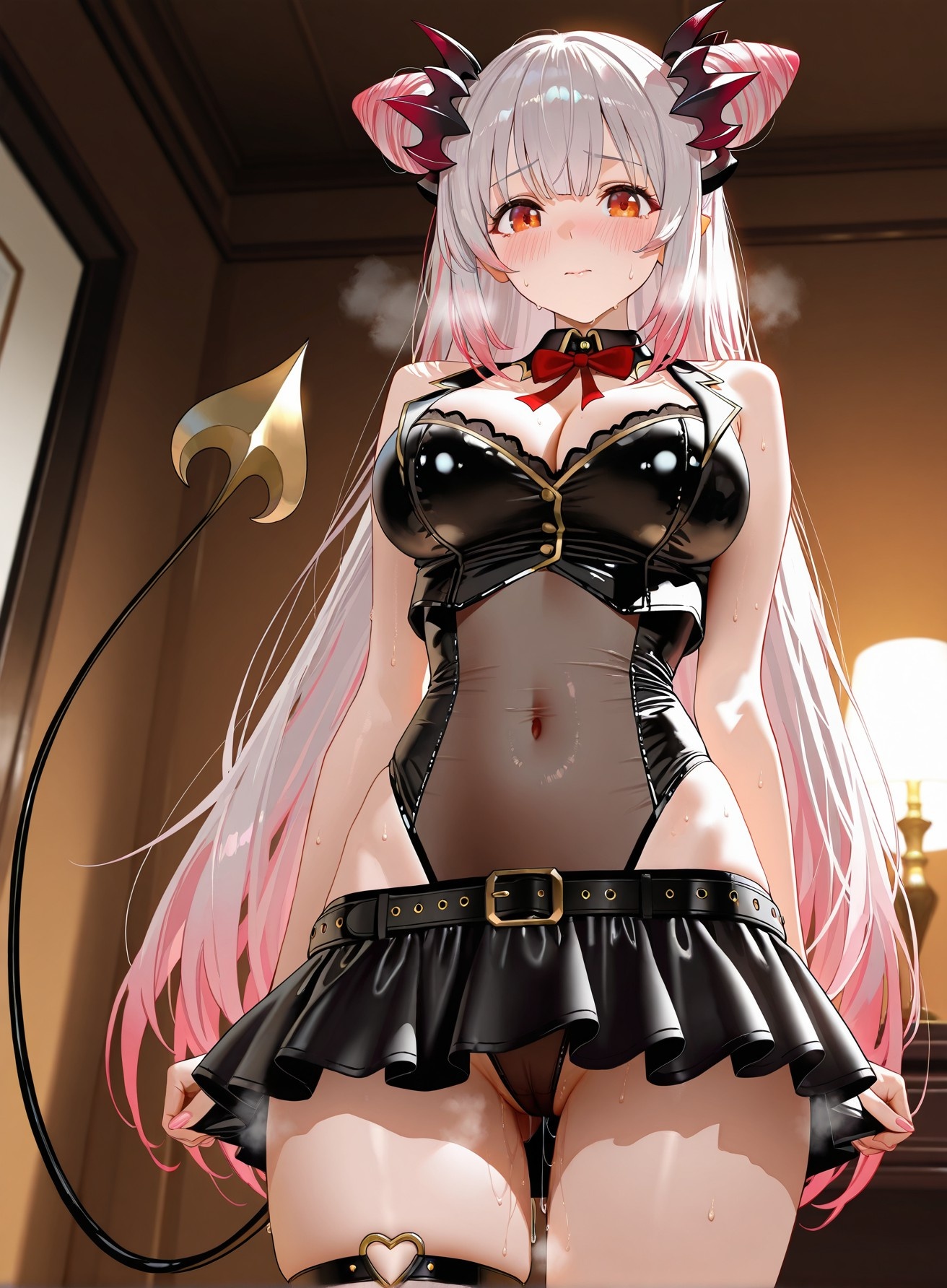 สาวอนิเมะที่สร้างโดย AI - Virtual YouTuber Parta Suou：ชุดรัดรูปสีดำ 261P
