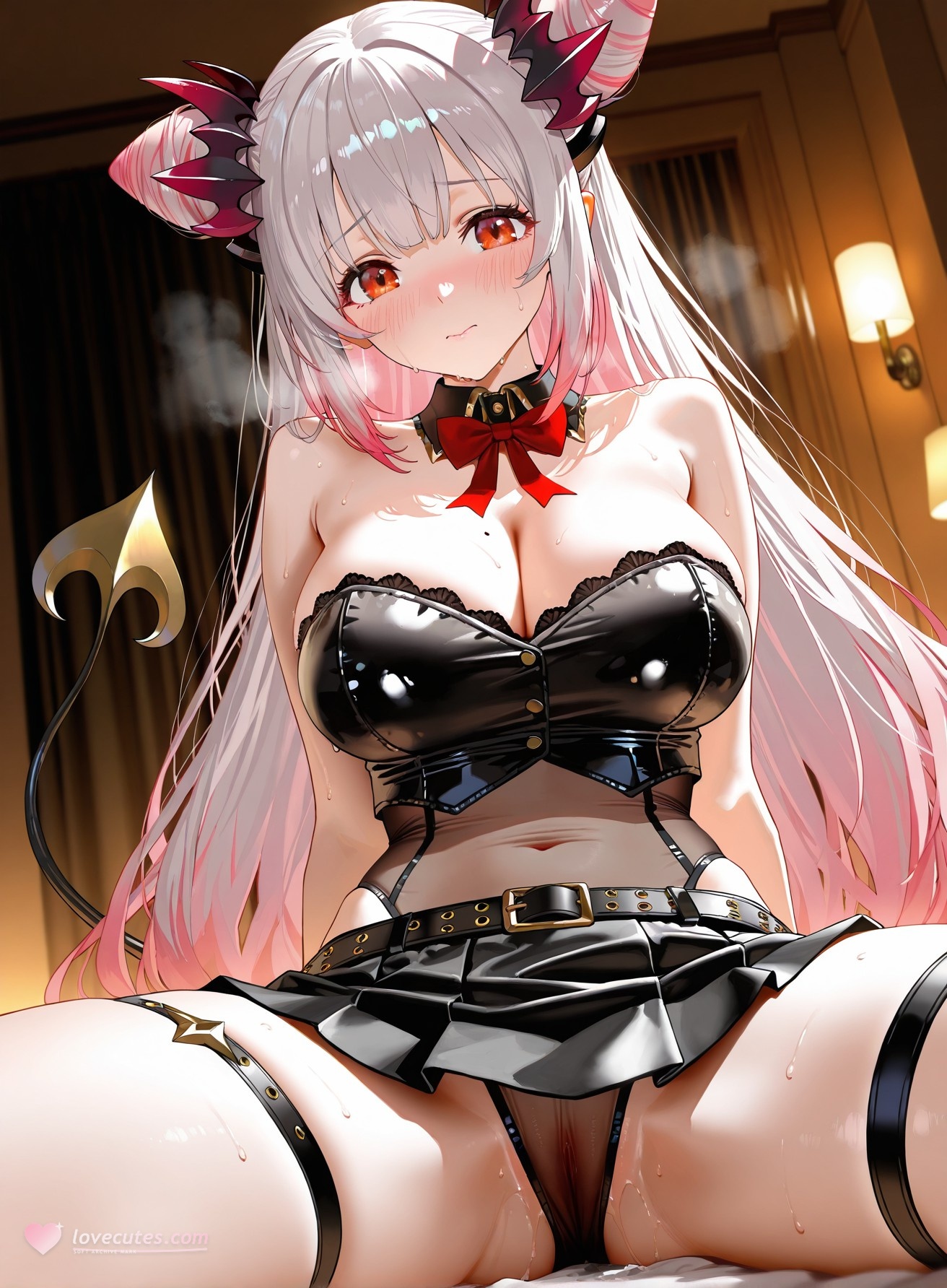 สาวอนิเมะที่สร้างโดย AI - Virtual YouTuber Parta Suou：ชุดรัดรูปสีดำ 261P