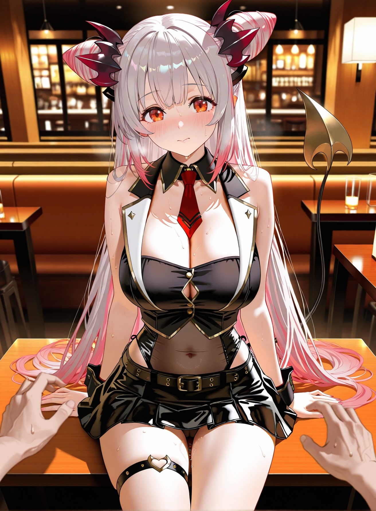สาวอนิเมะที่สร้างโดย AI - Virtual YouTuber Parta Suou：ชุดรัดรูปสีดำ 261P
