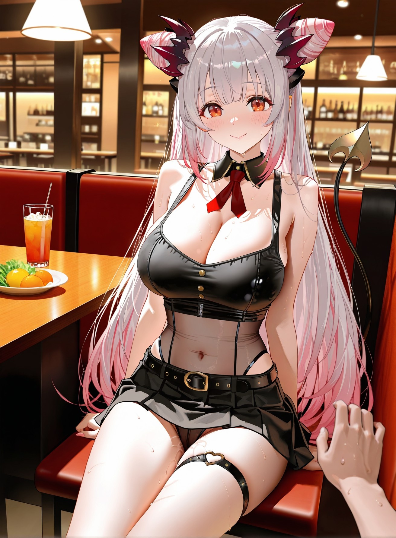 สาวอนิเมะที่สร้างโดย AI - Virtual YouTuber Parta Suou：ชุดรัดรูปสีดำ 261P