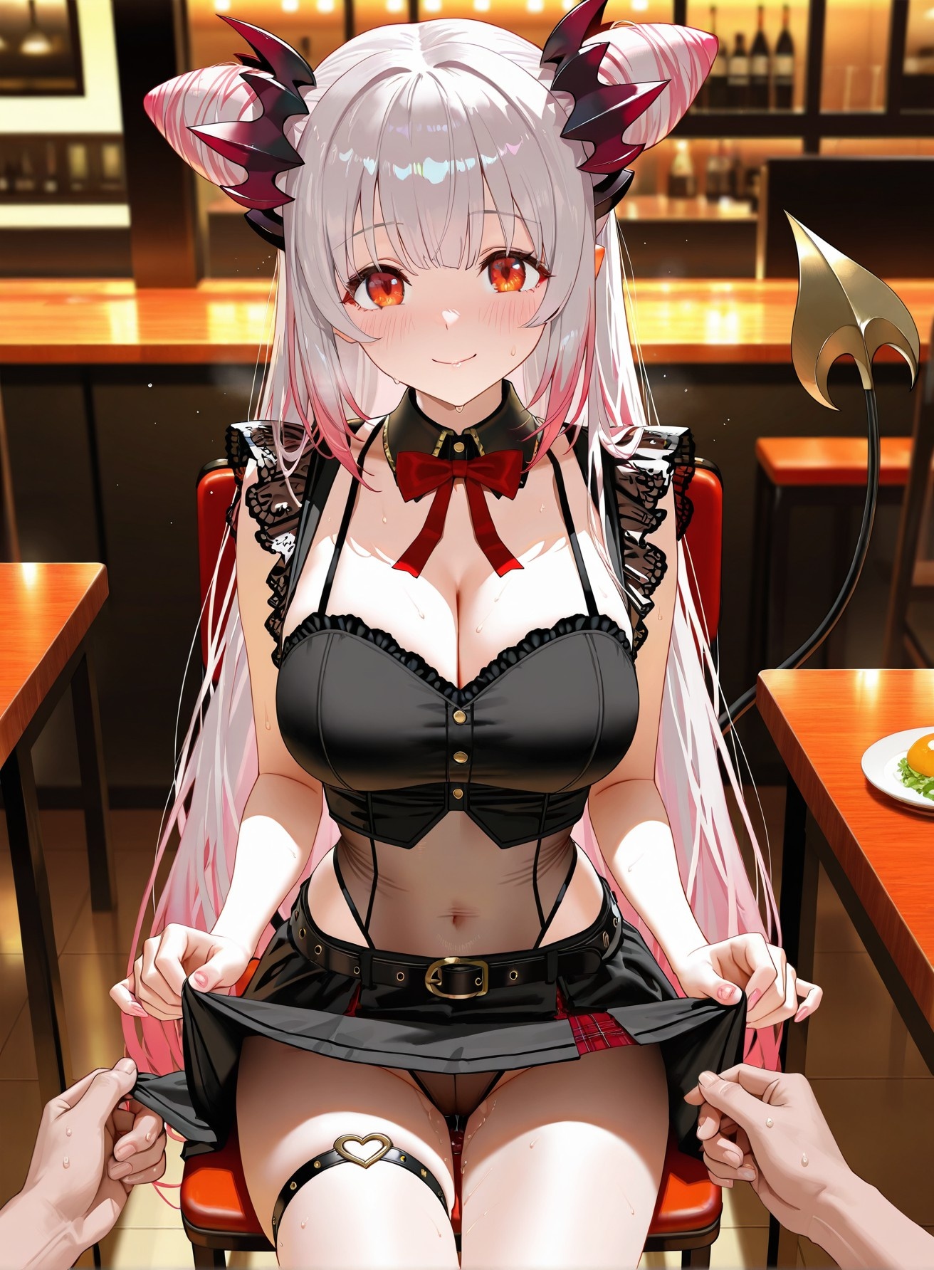 AI Generated Anime Girl - Virtual YouTuber Parta Suou: Black Stockings Bodysuit Revealing 261P