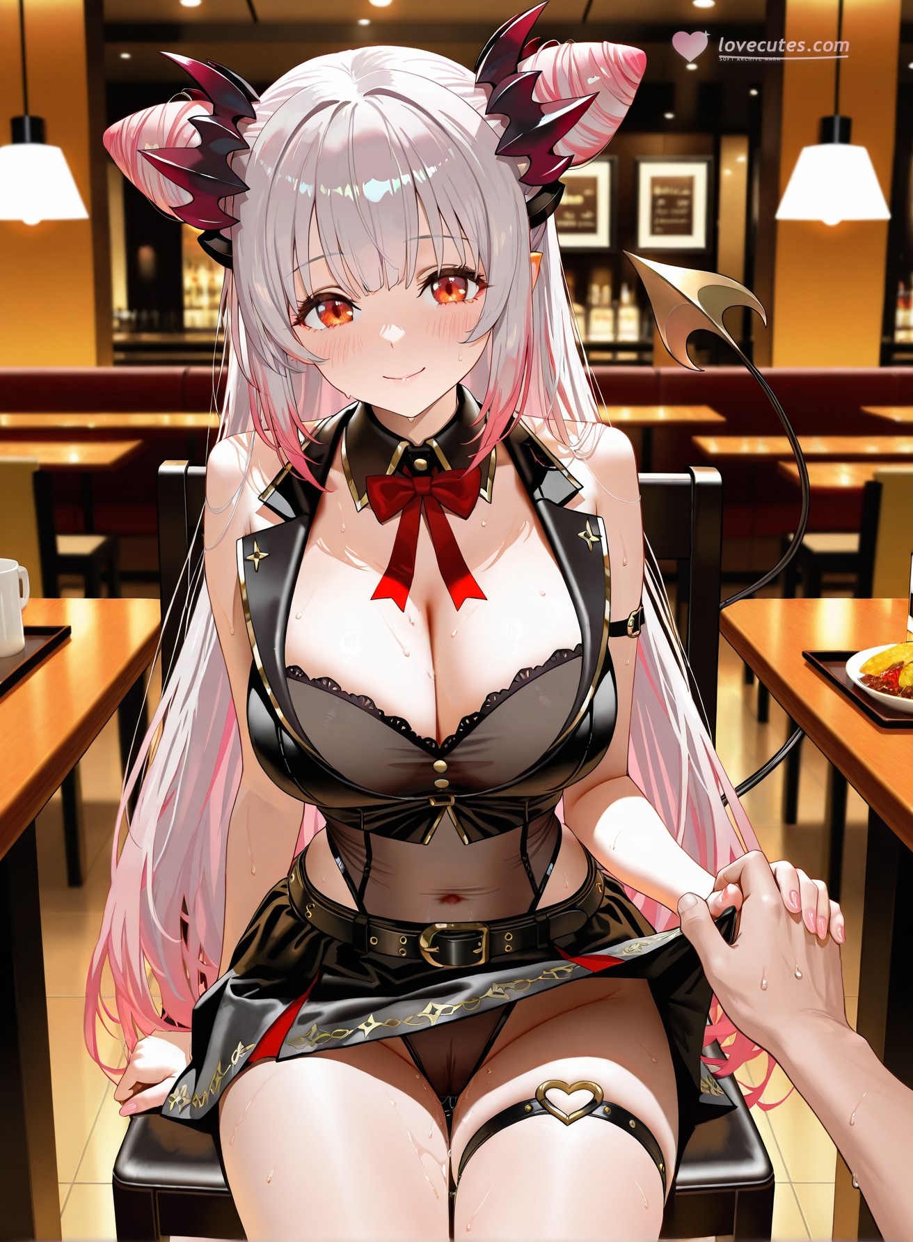 AI Generated Anime Girl - Virtual YouTuber Parta Suou: Black Stockings Bodysuit Revealing 261P