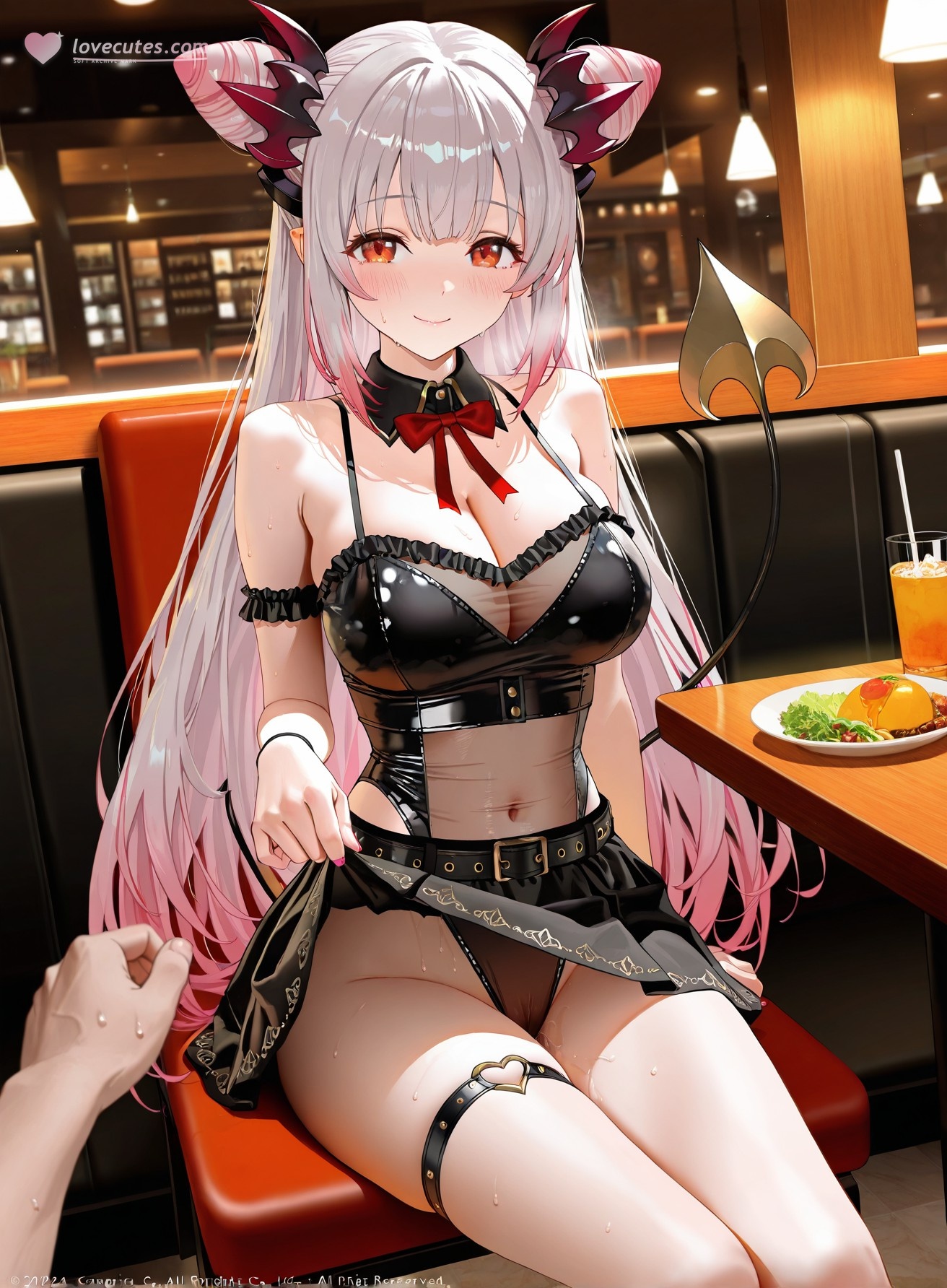 AI Generated Anime Girl - Virtual YouTuber Parta Suou: Black Stockings Bodysuit Revealing 261P