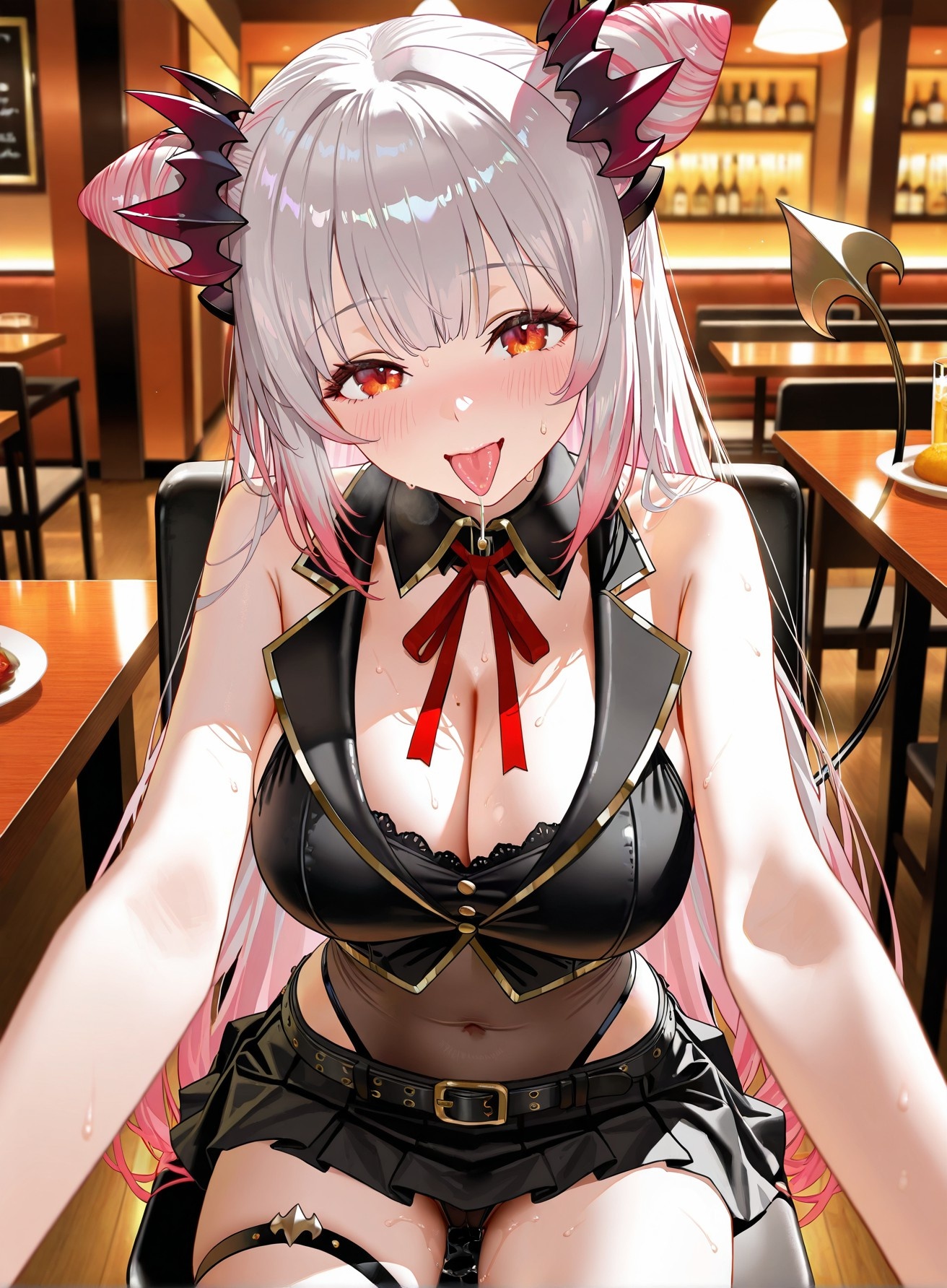 AI Generated Anime Girl - Virtual YouTuber Parta Suou：黑丝紧身衣露穴 261P