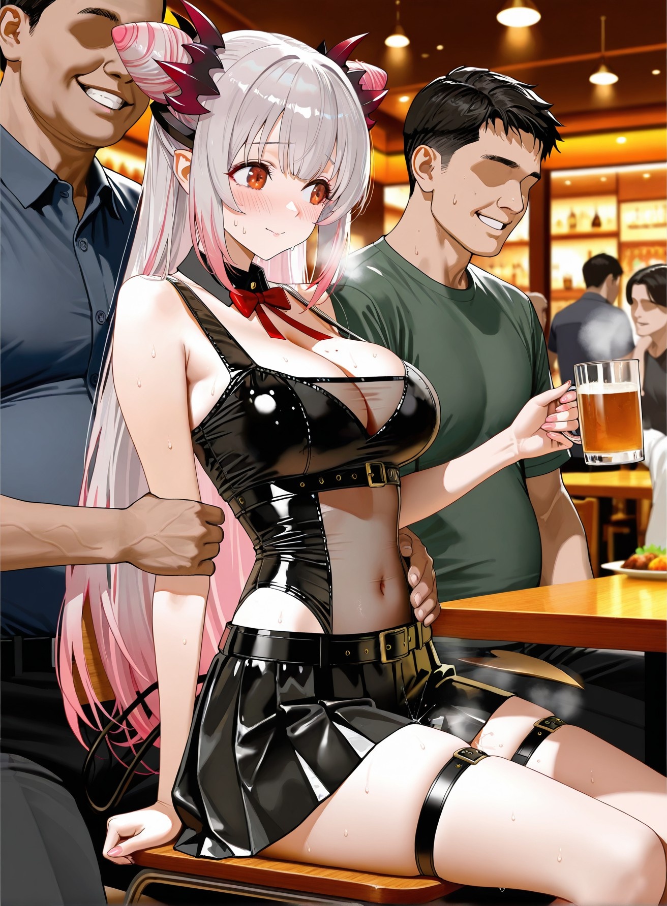 AI Generated Anime Girl - Virtual YouTuber Parta Suou：黑丝紧身衣露穴 261P