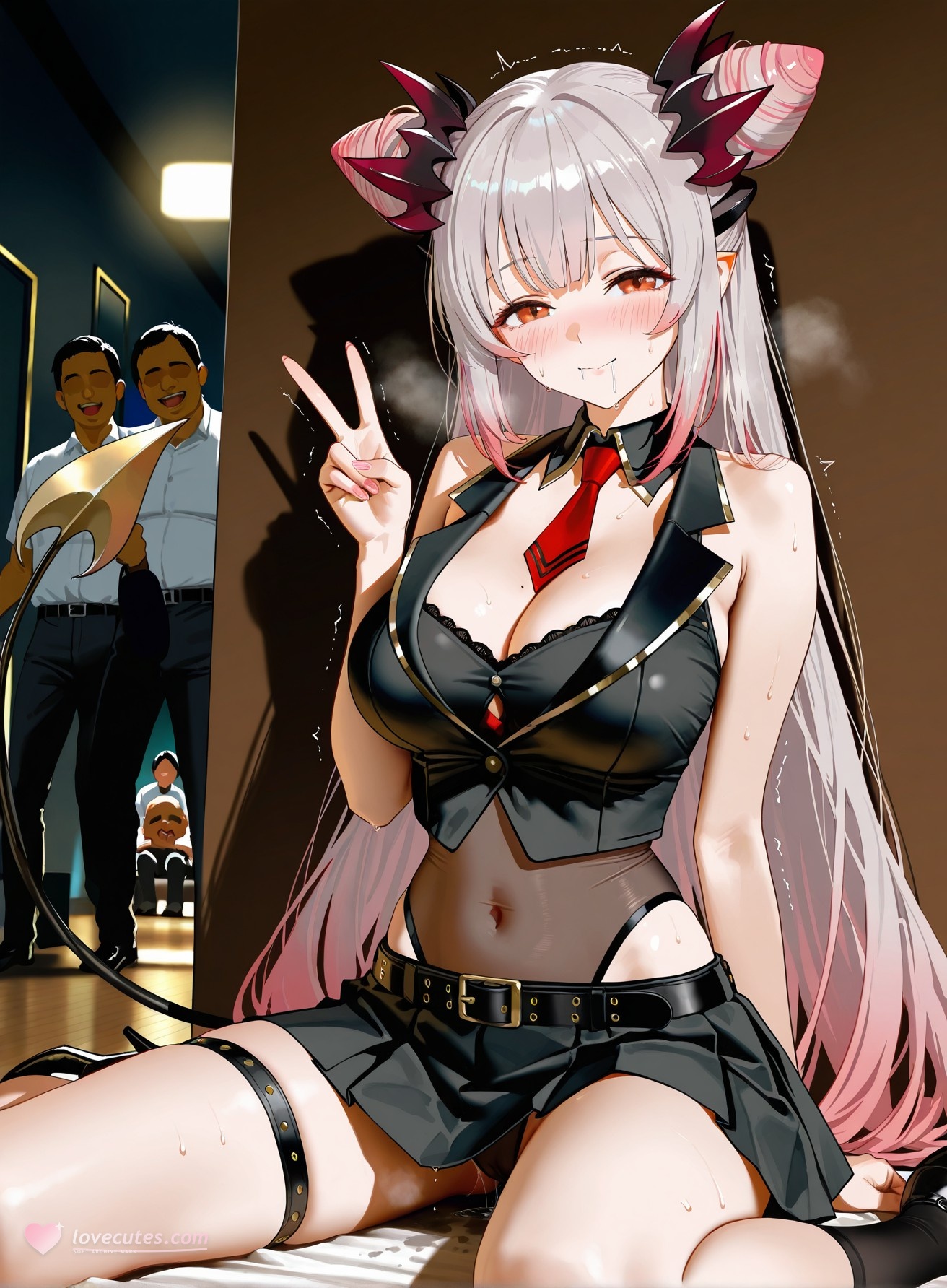 AI Generated Anime Girl - Virtual YouTuber Parta Suou：黑丝紧身衣露穴 261P